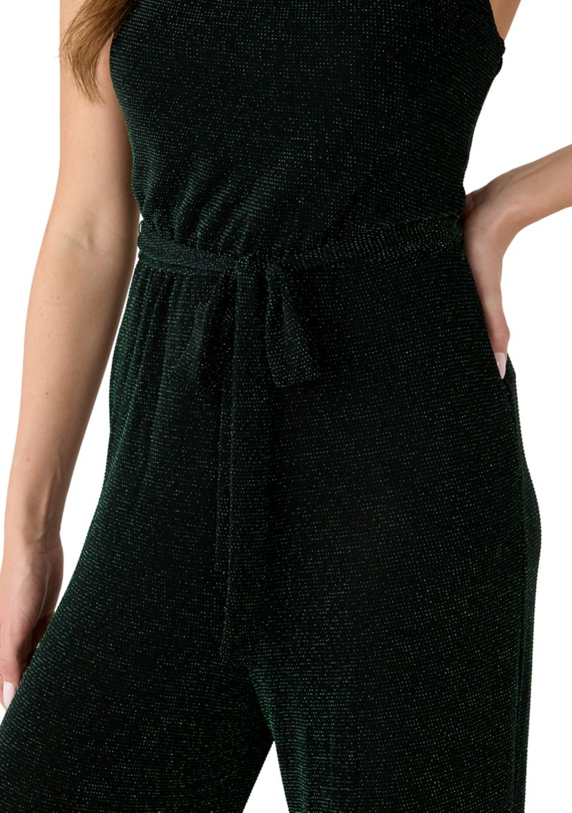 June & Hudson Women's Glitter Square Neck Jumpsuit | Belk