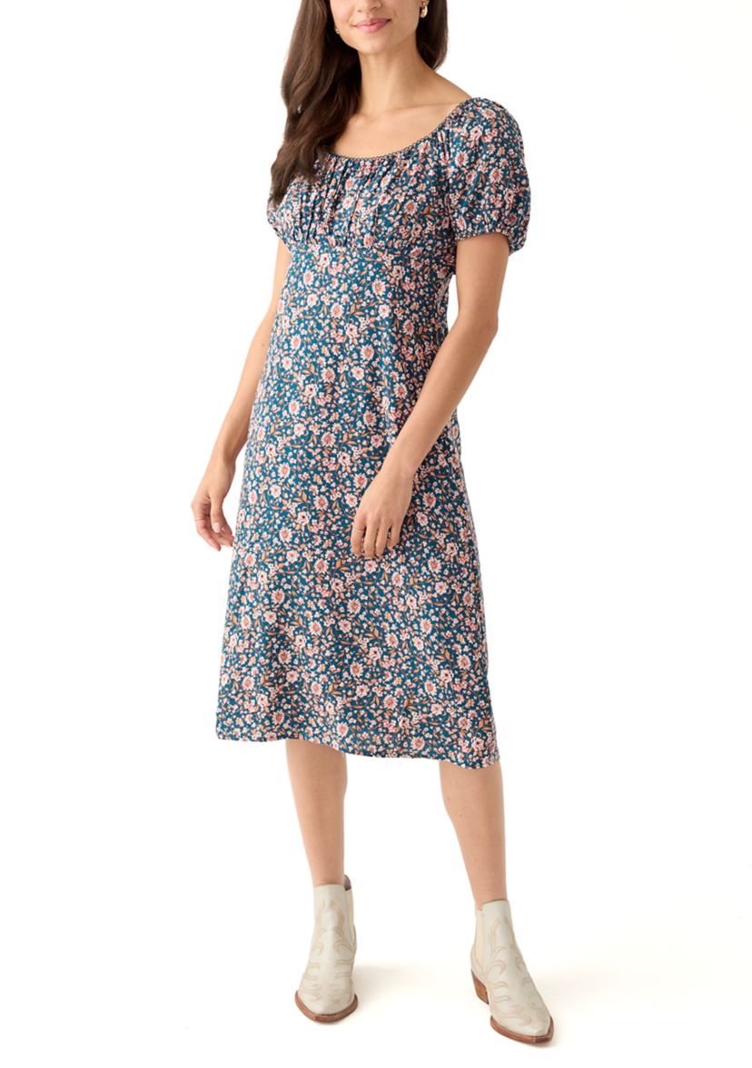 Womens Short Sleeve Midi Dress