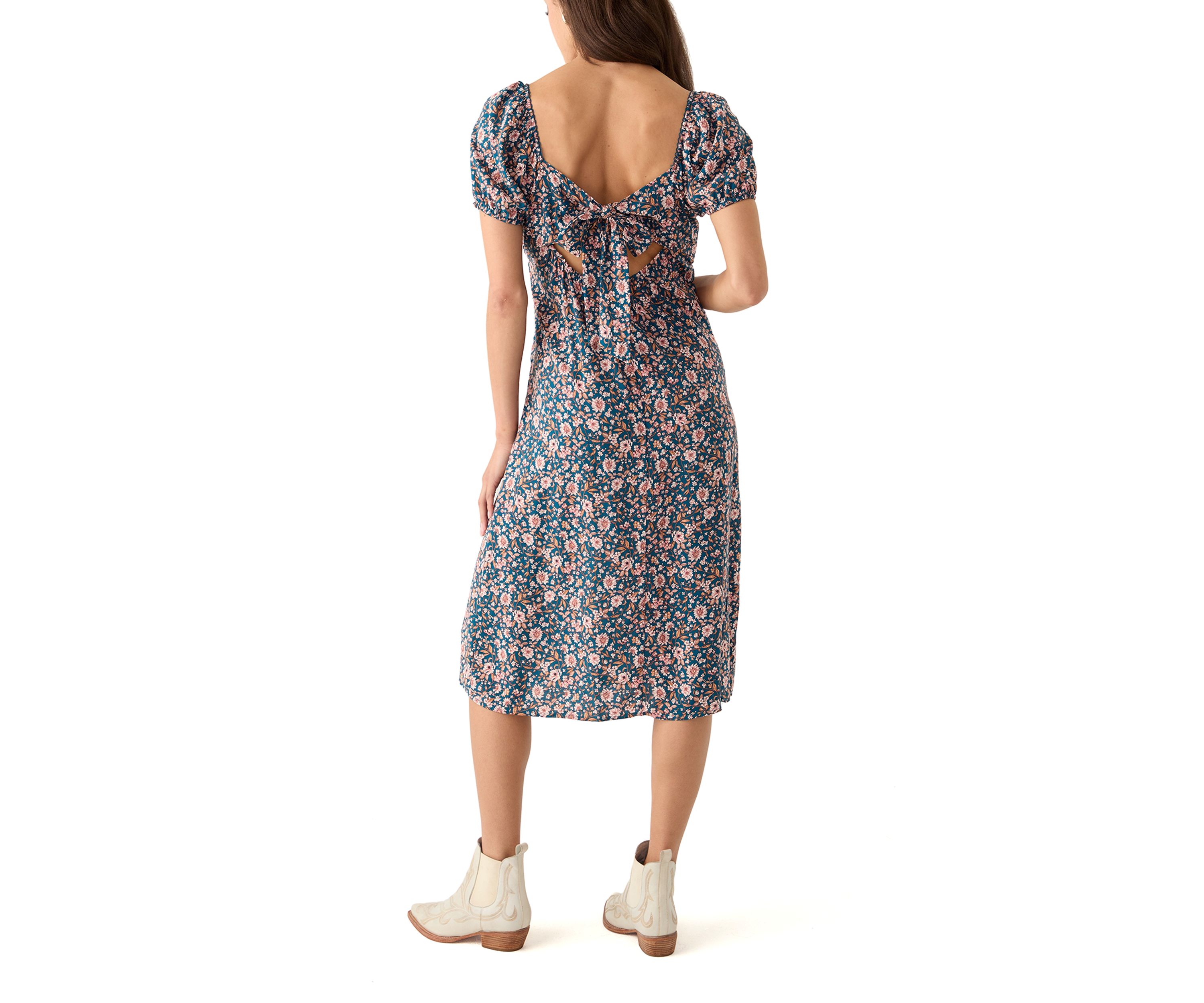 Womens Short Sleeve Midi Dress