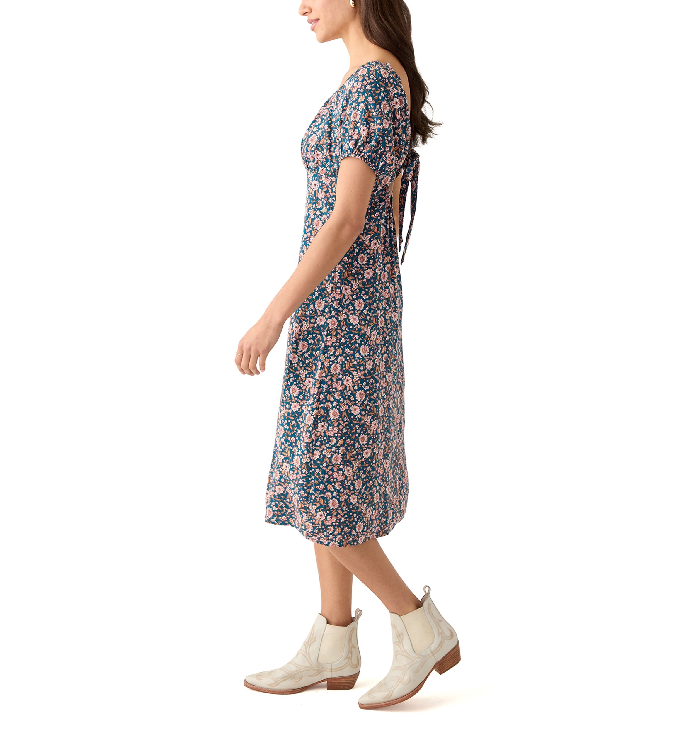 Womens Short Sleeve Midi Dress