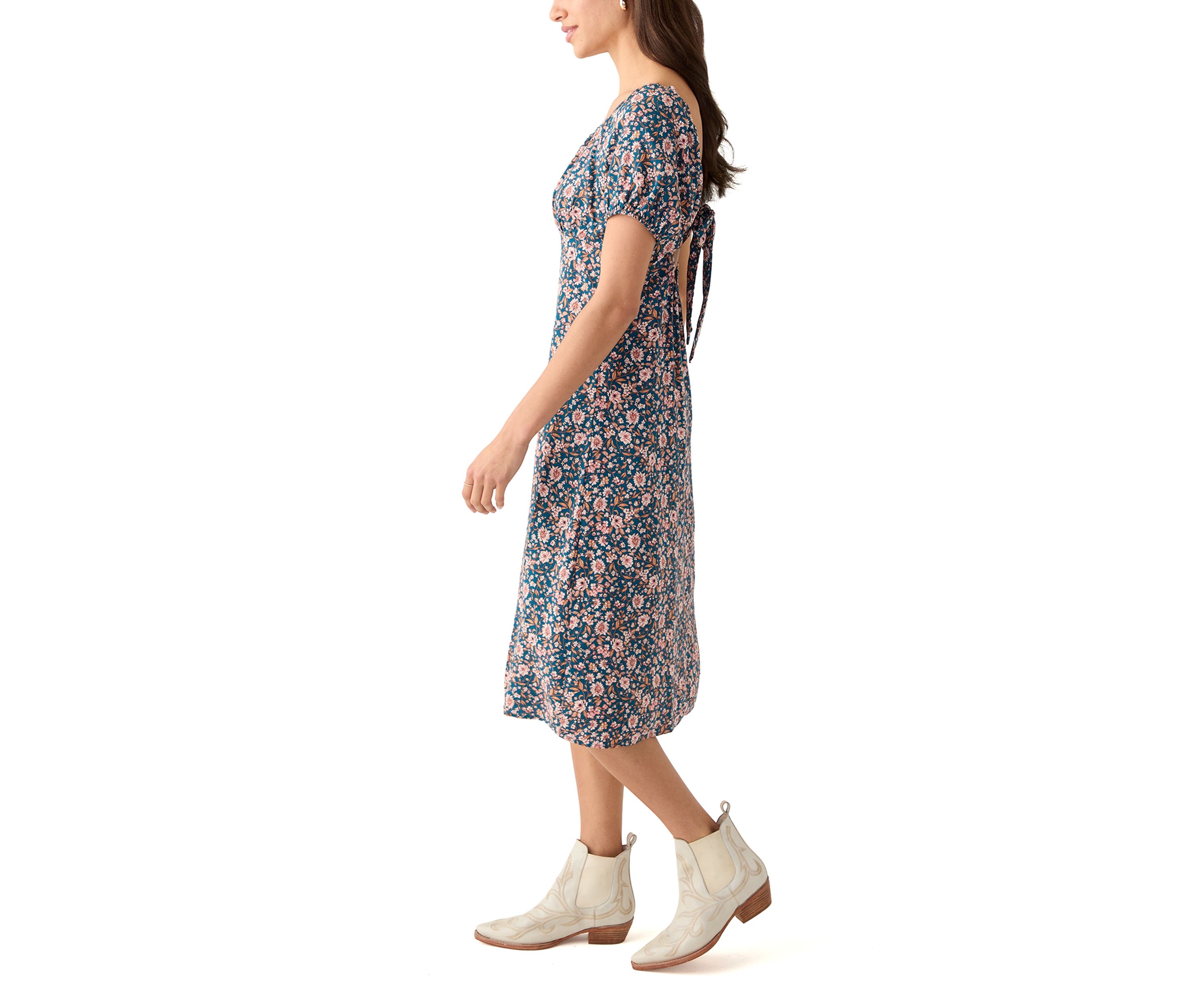 Womens Short Sleeve Midi Dress