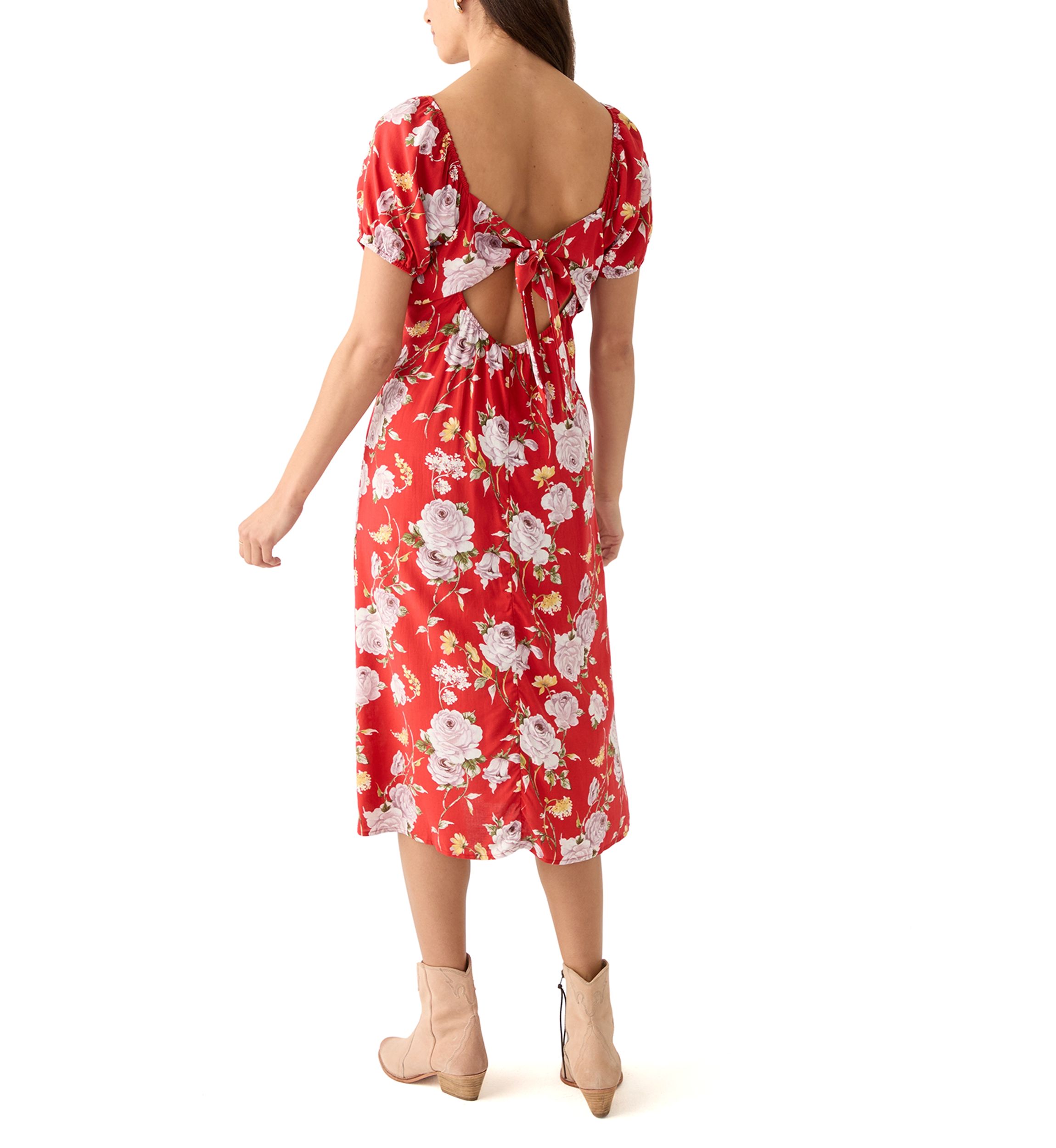 Womens Short Sleeve Midi Dress