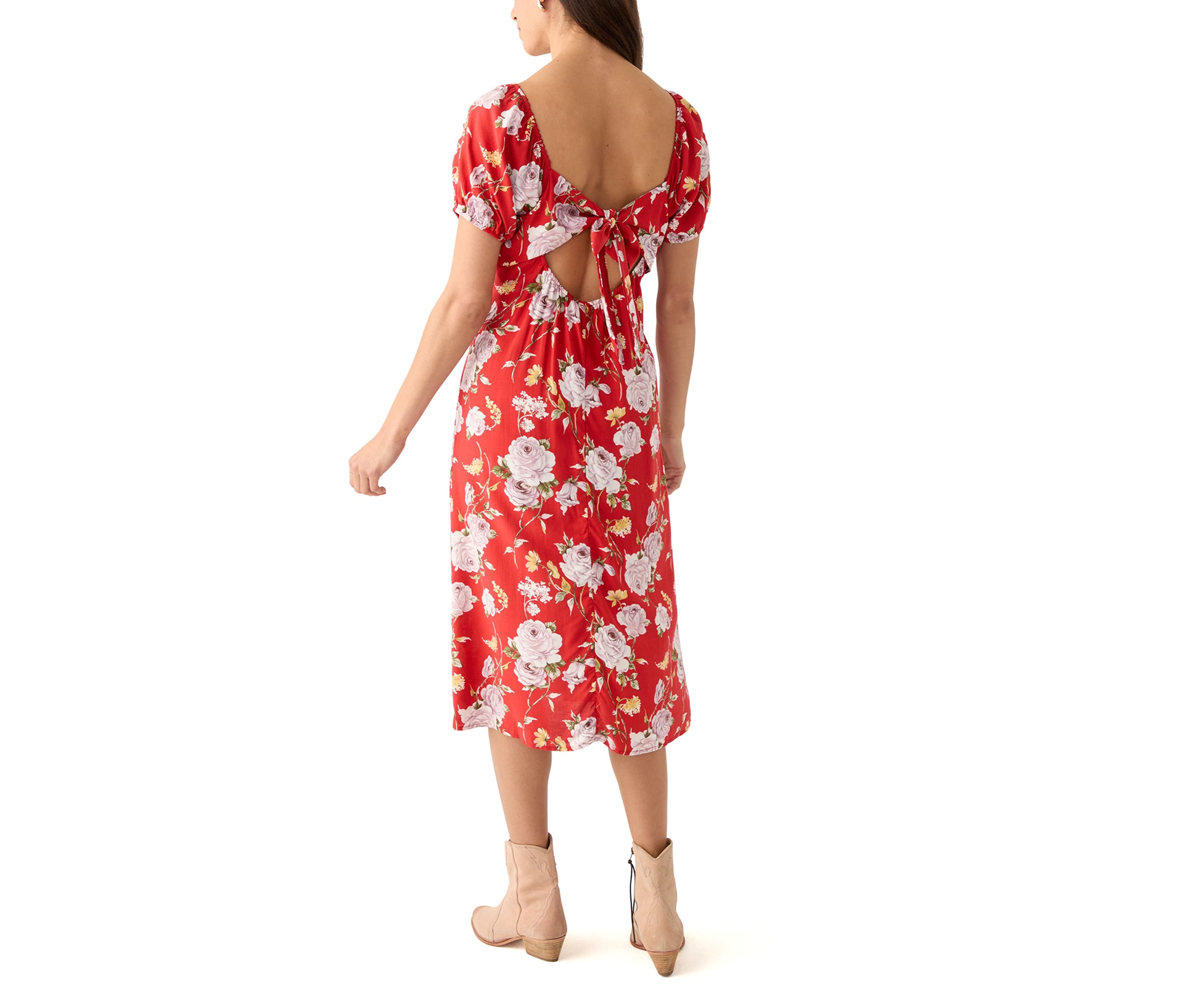 Womens Short Sleeve Midi Dress