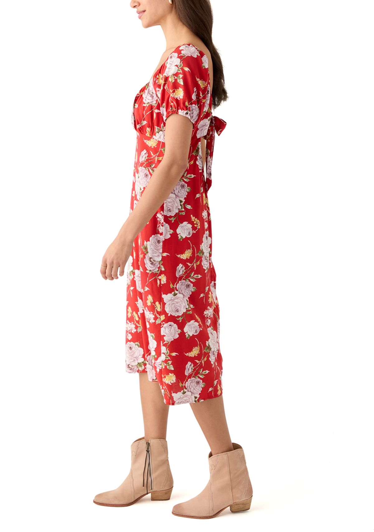 Womens Short Sleeve Midi Dress