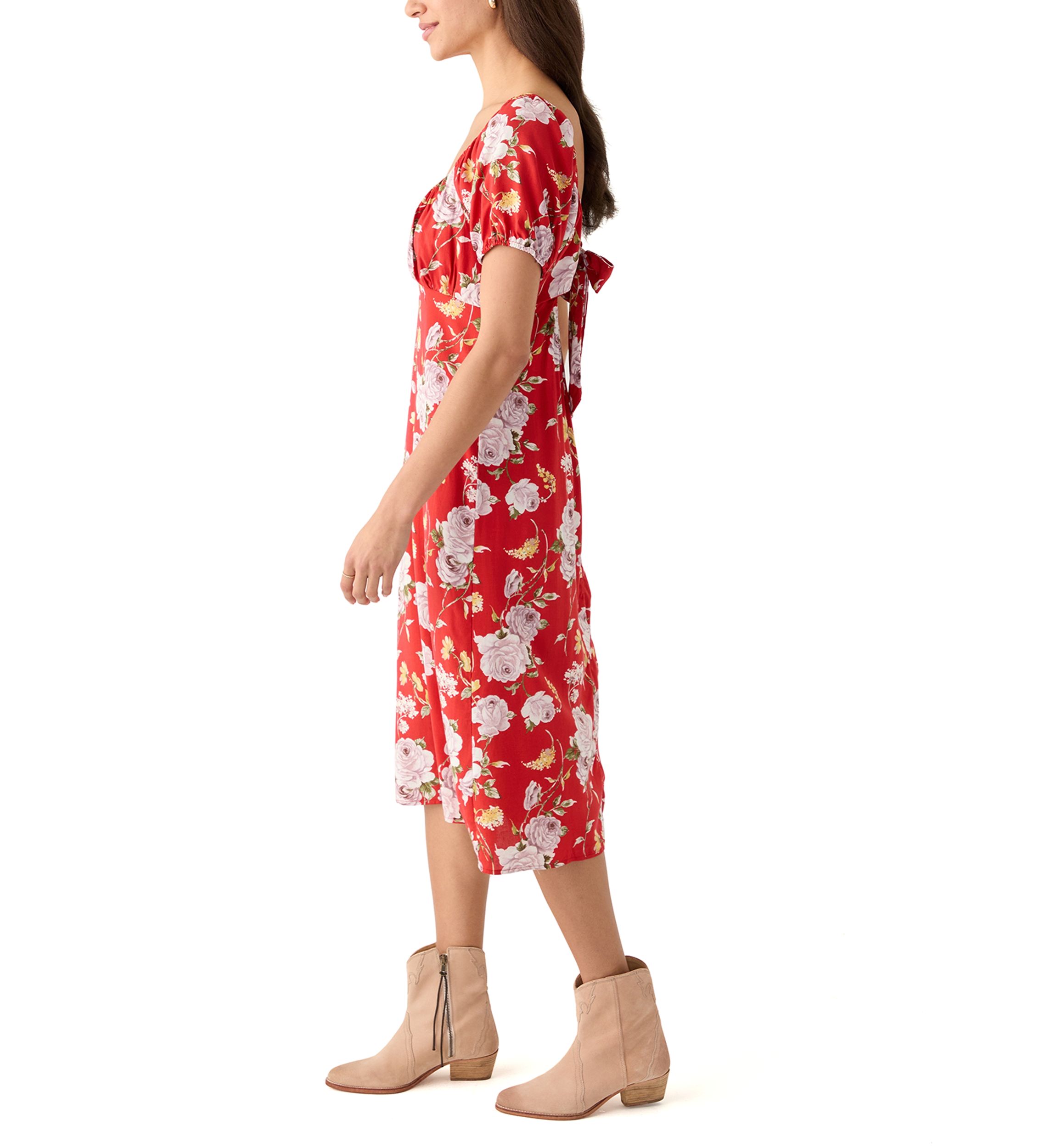 Womens Short Sleeve Midi Dress
