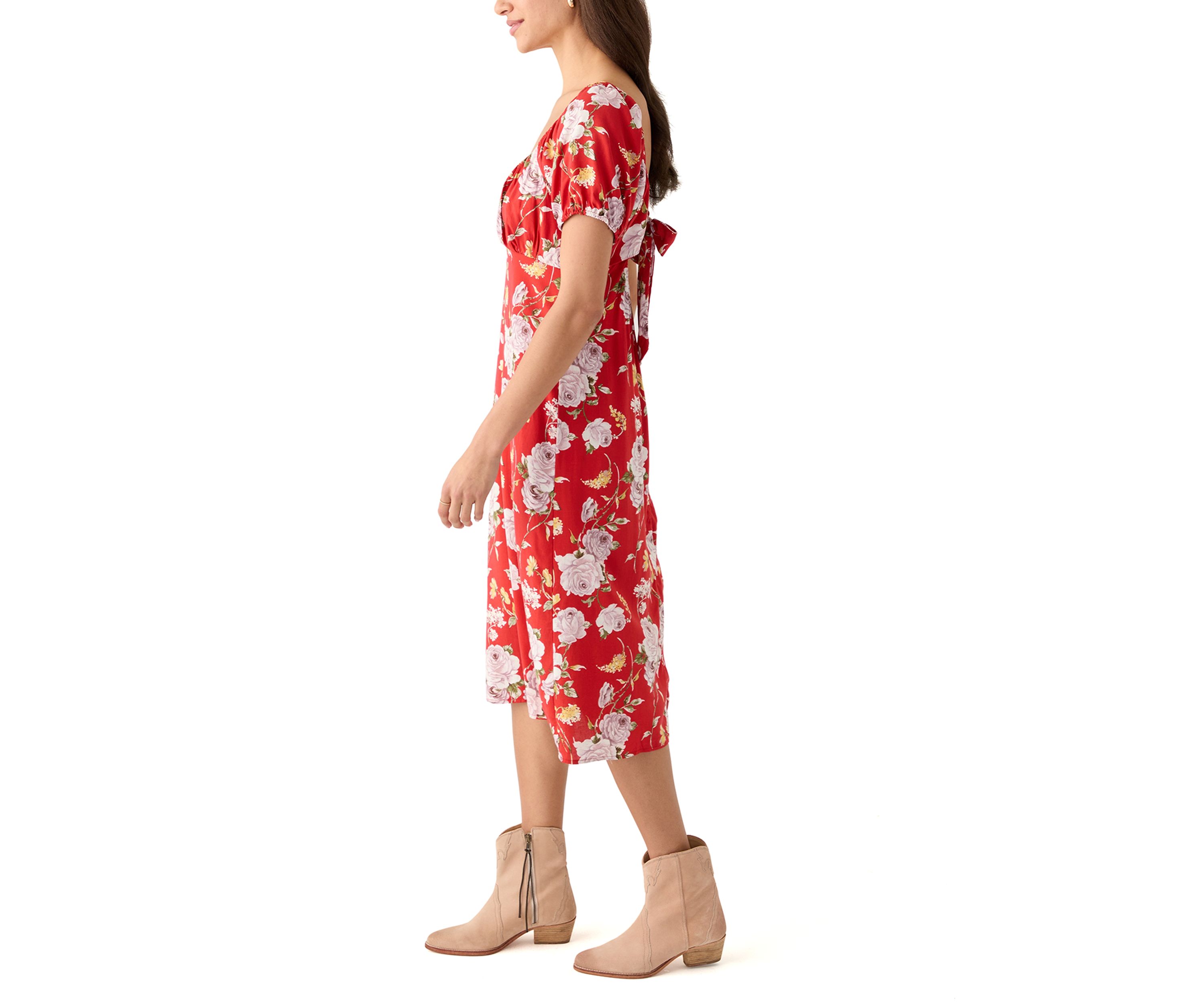Womens Short Sleeve Midi Dress