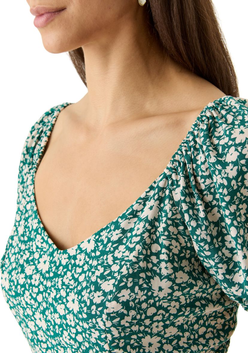Womens Short Sleeve Floral Jumpsuit