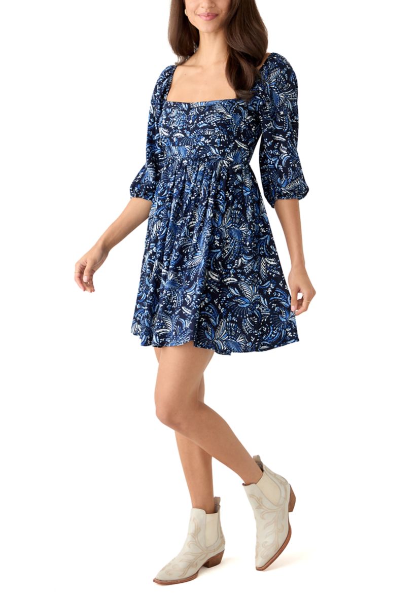 Womens 3/4 Sleeve Mini Dress