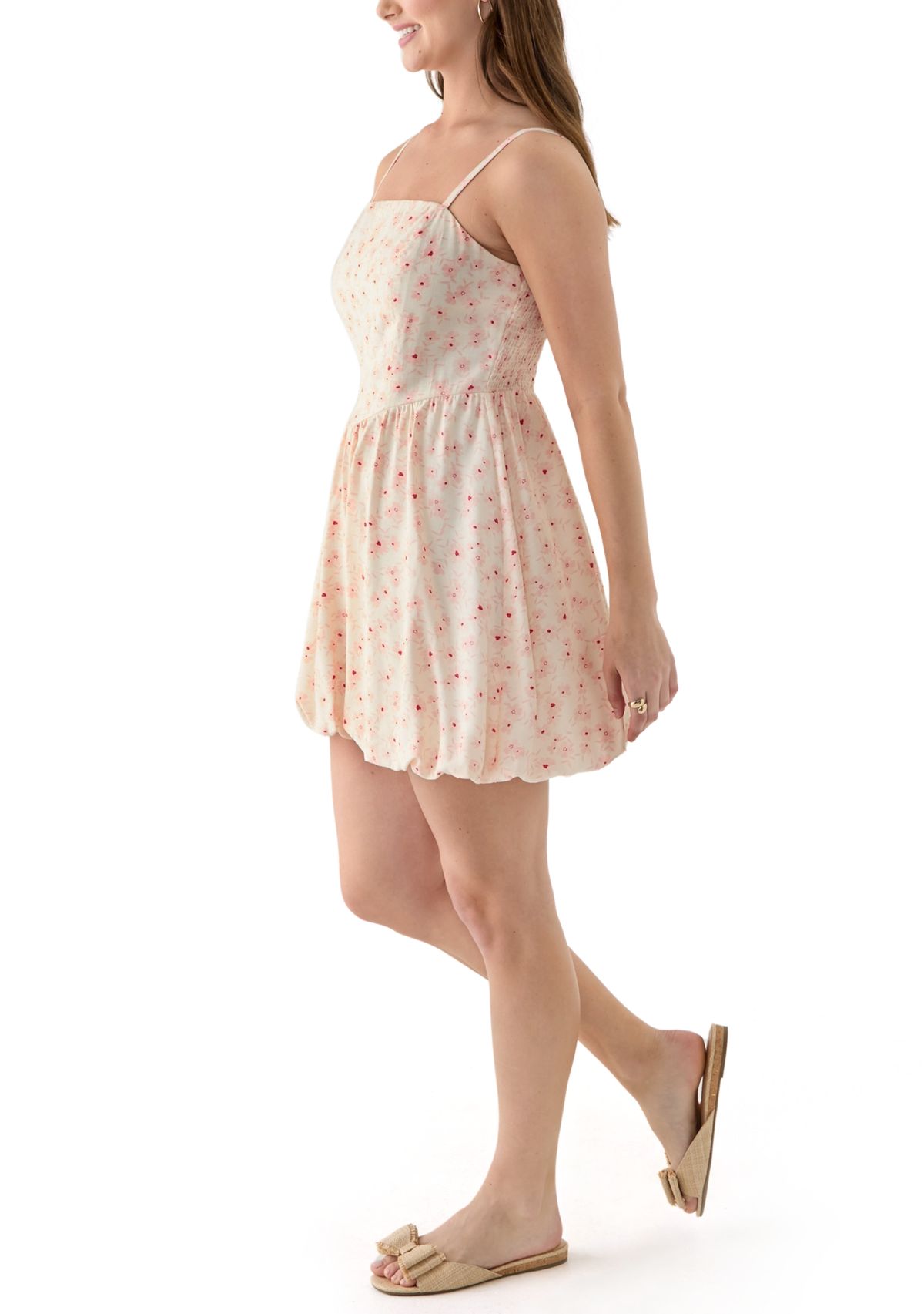 Womens Printed Bubble Skirt Mini Dress