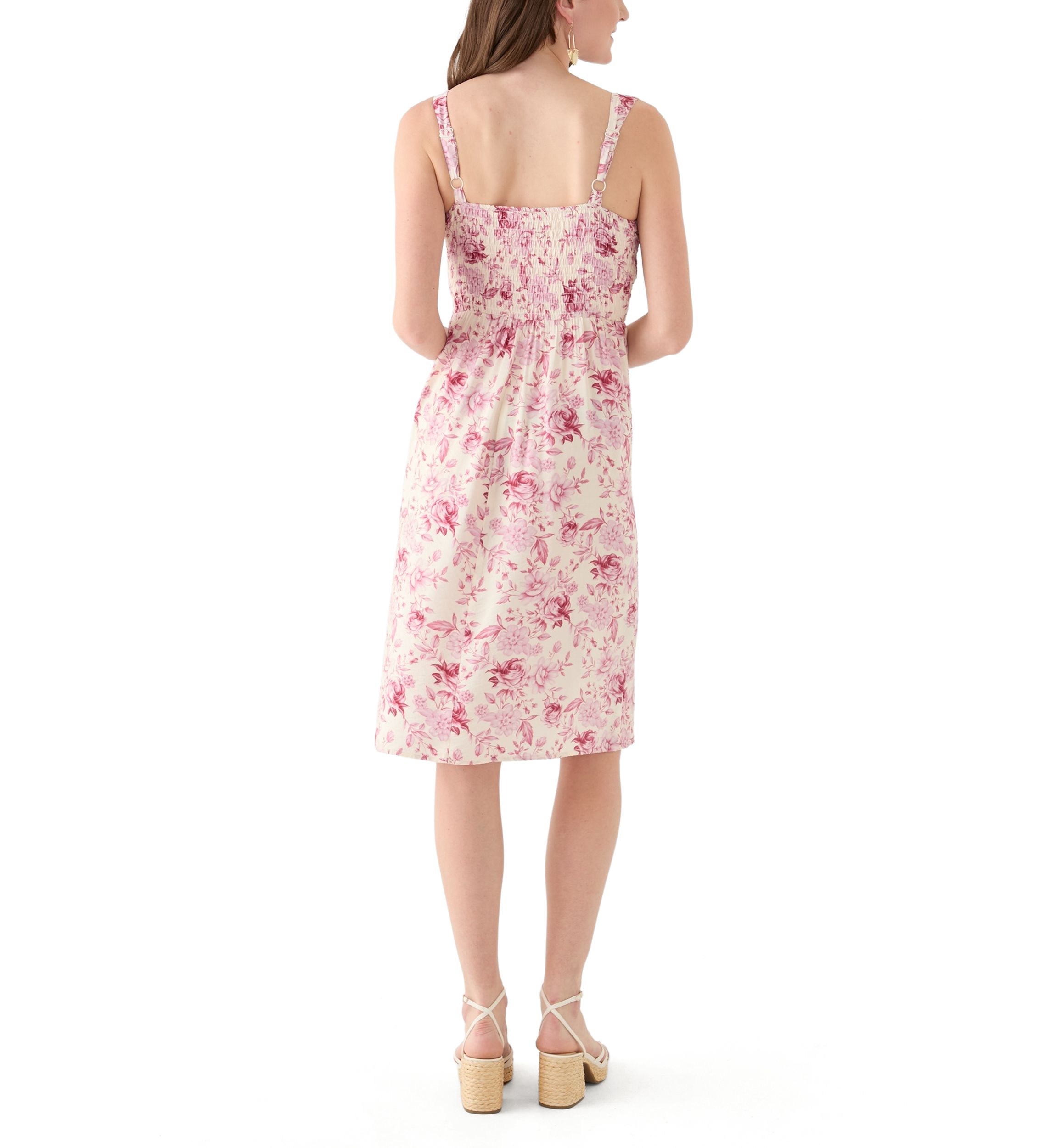 Womens Fit and Flare Bustier Printed Midi Dress