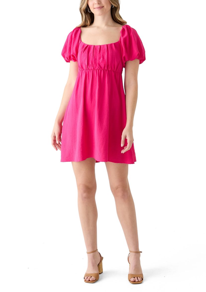 Womens Puff Sleeve Mini Dress