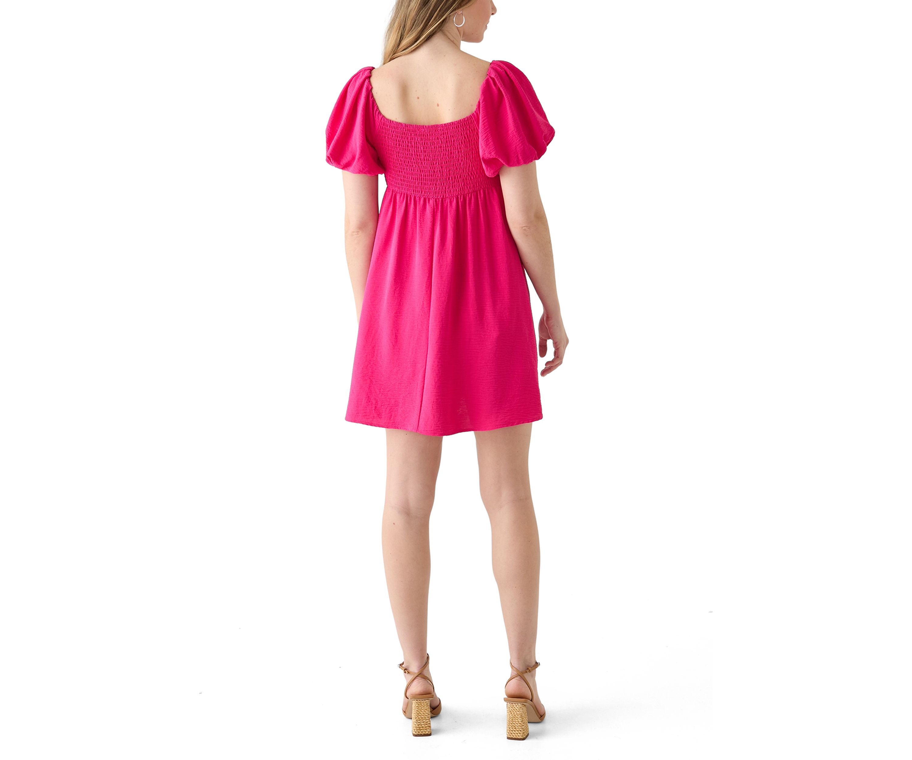 Womens Puff Sleeve Mini Dress