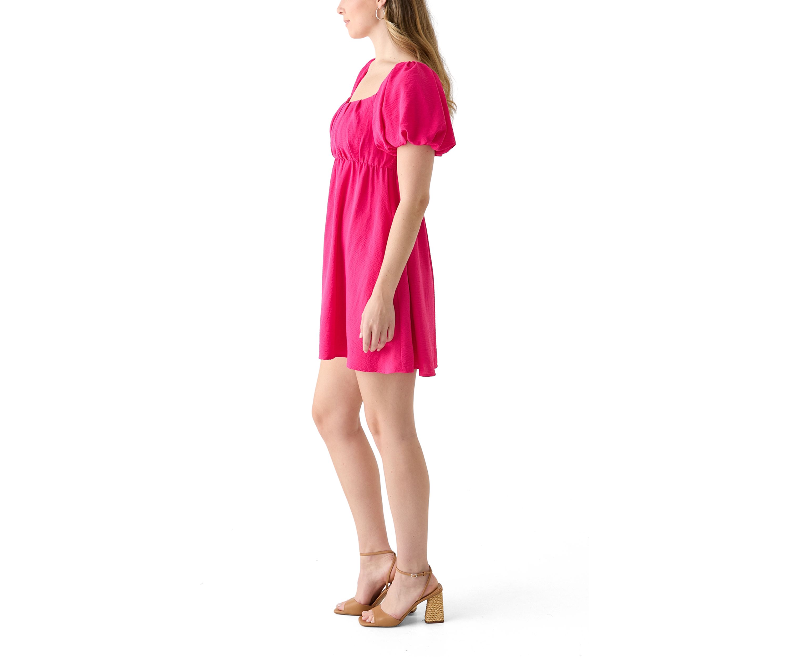 Womens Puff Sleeve Mini Dress