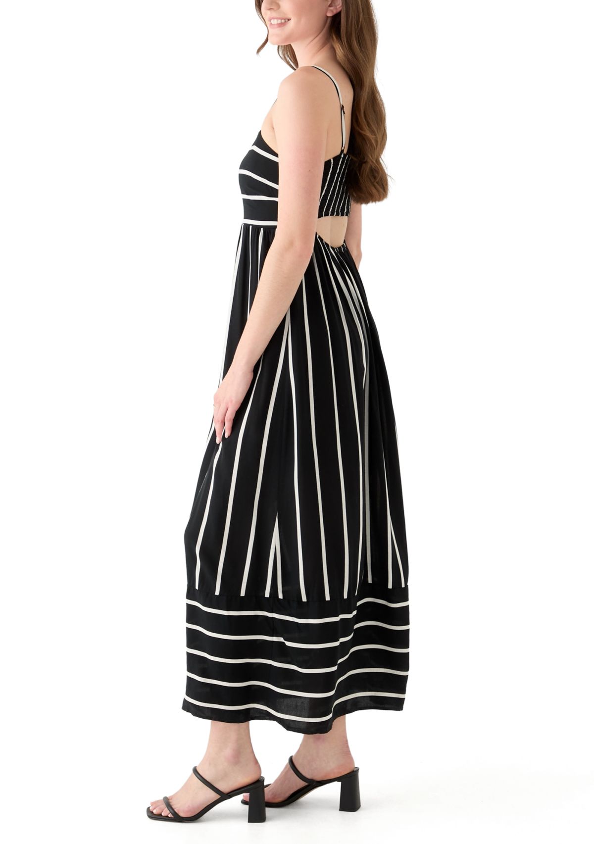 Womens Printed Rayon Challis Linen Maxi Dress