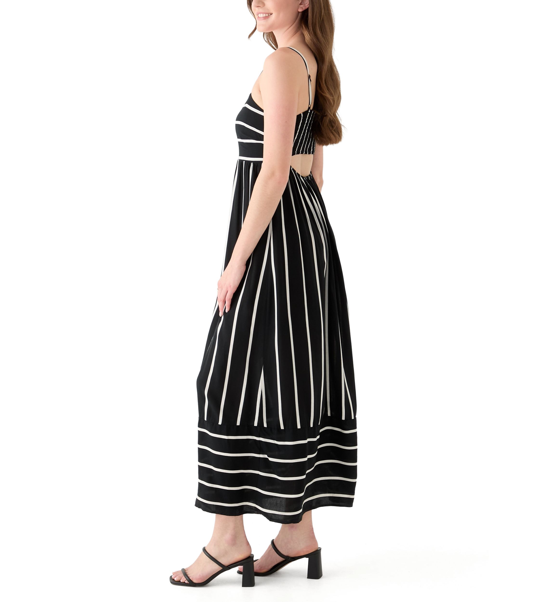 Womens Printed Rayon Challis Linen Maxi Dress