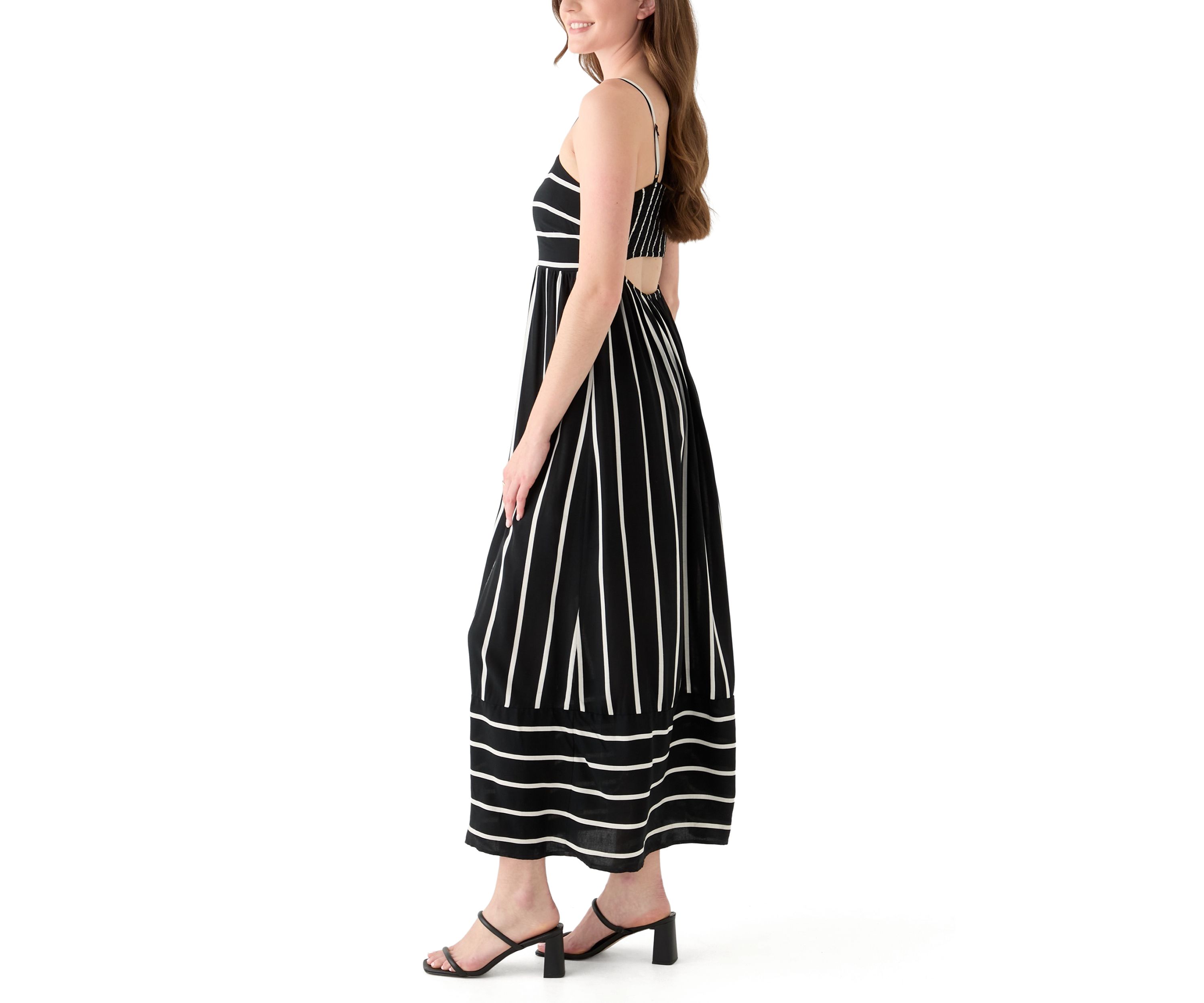 Womens Printed Rayon Challis Linen Maxi Dress