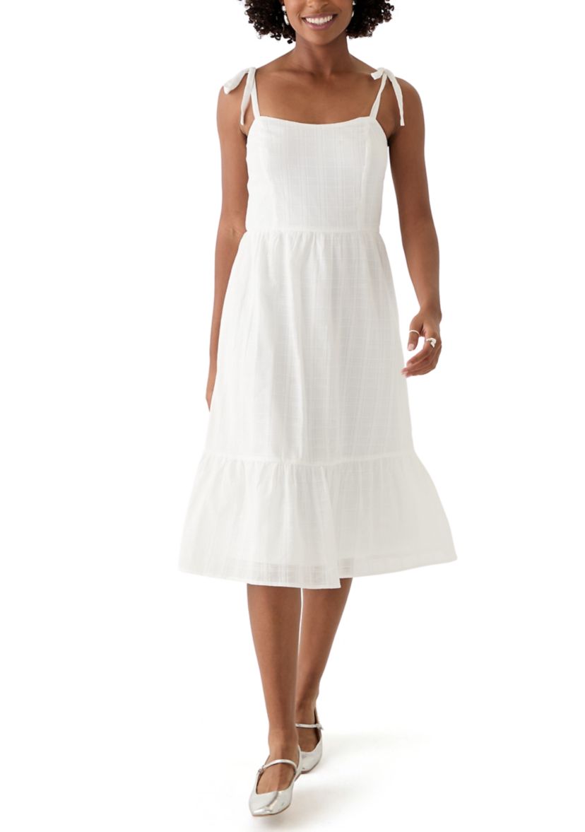 Womens Eyelet Midi Dress
