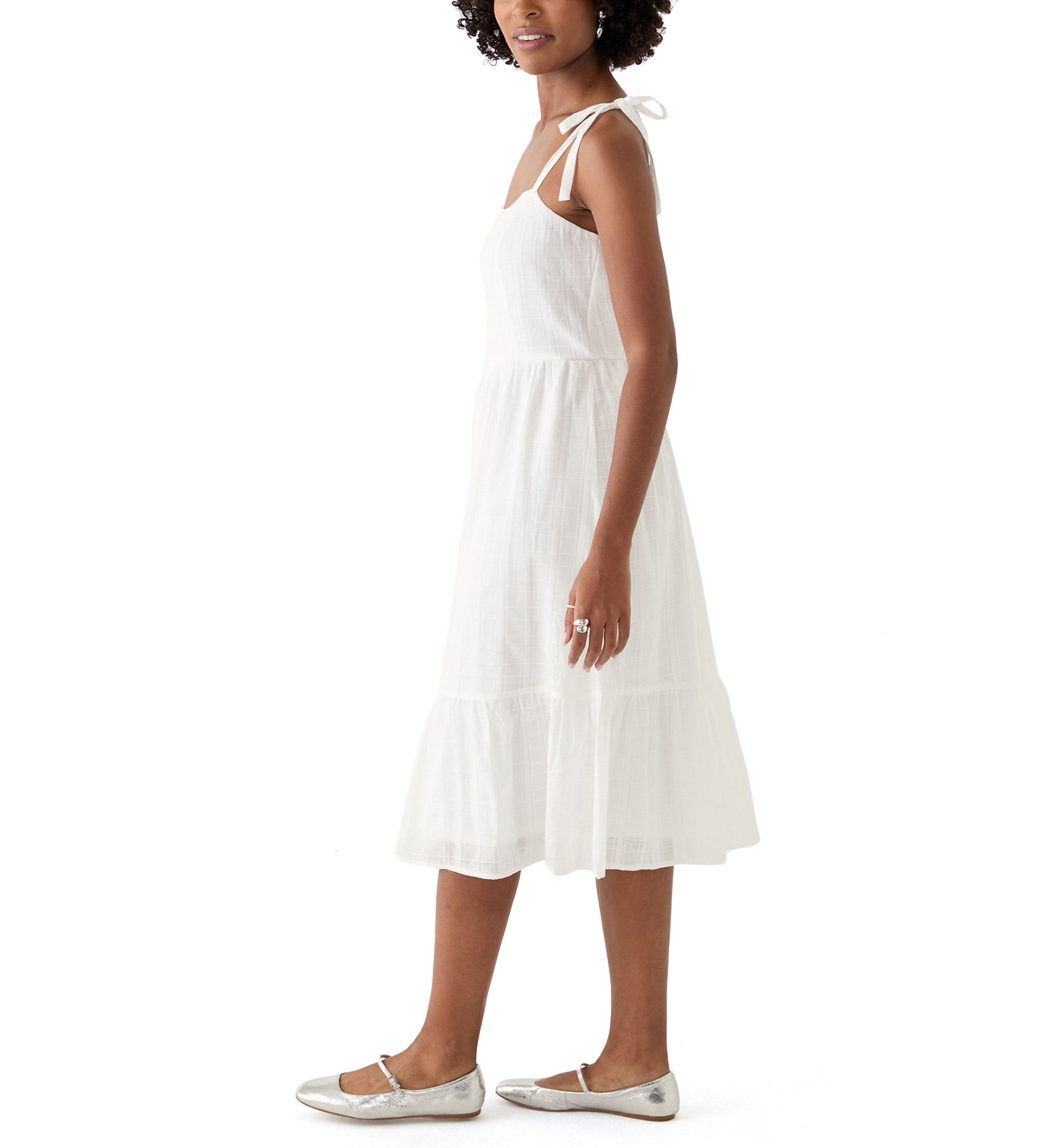Womens Eyelet Midi Dress