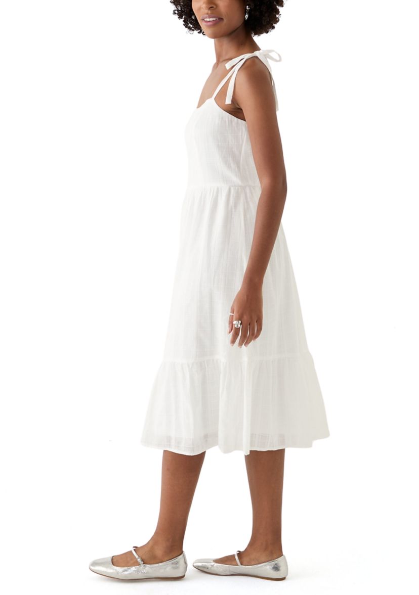 Womens Eyelet Midi Dress