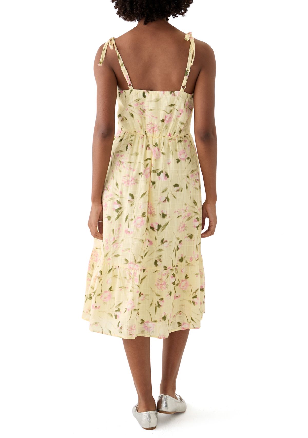 Womens Eyelet Midi Dress