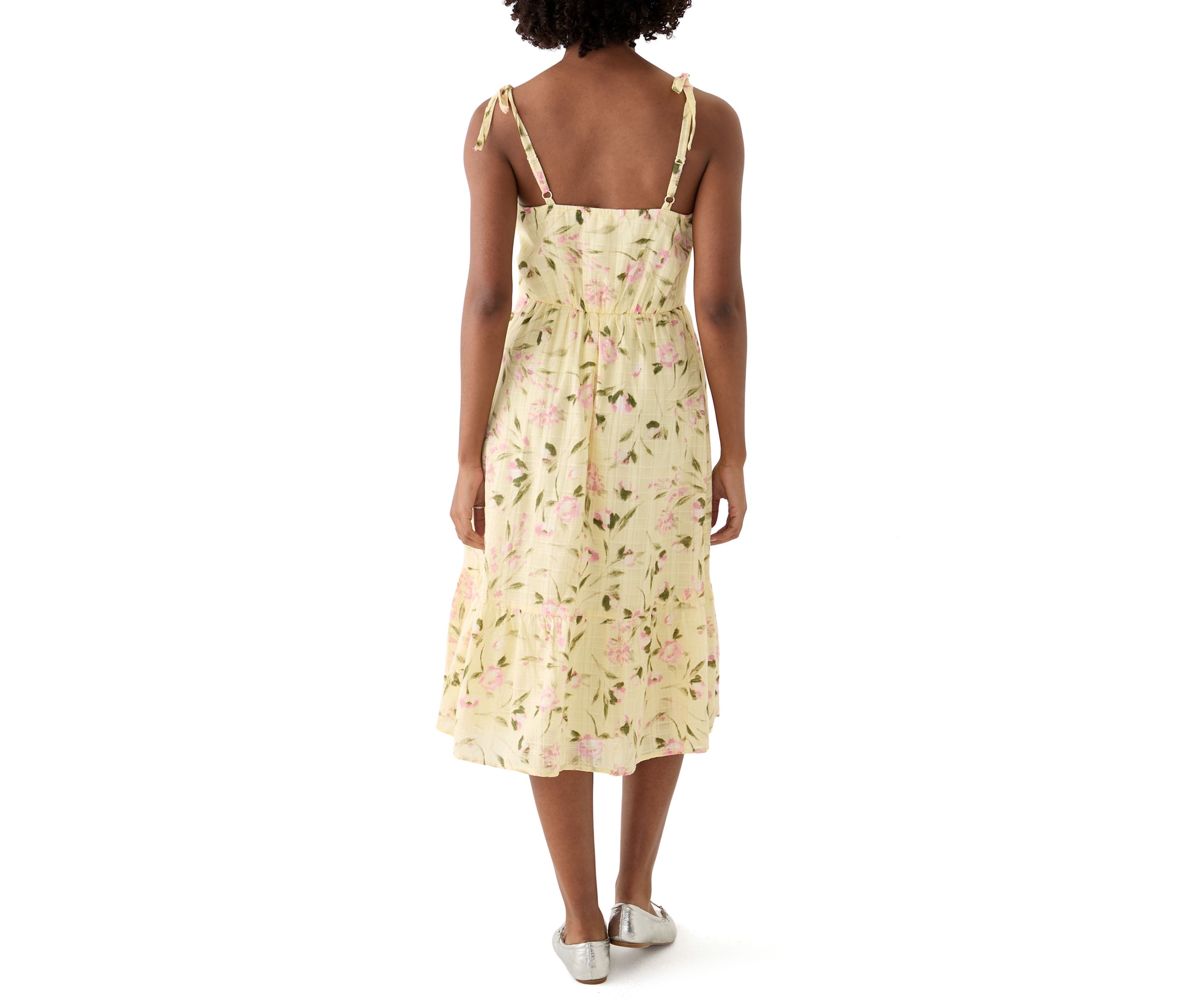 Womens Eyelet Midi Dress