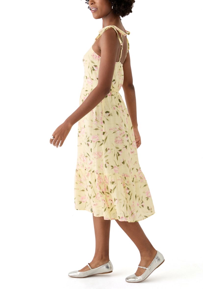 Womens Eyelet Midi Dress