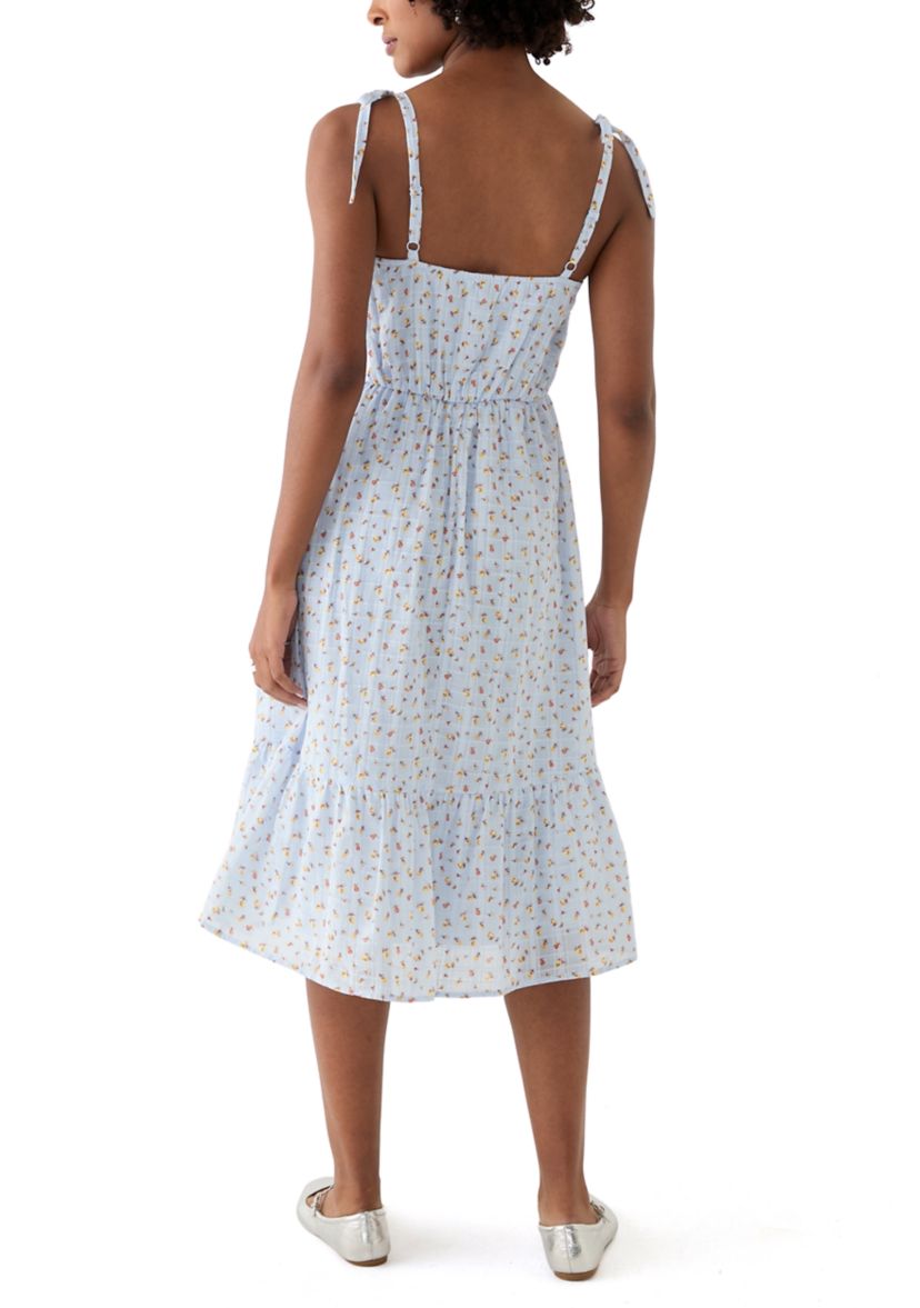 Womens Eyelet Midi Dress