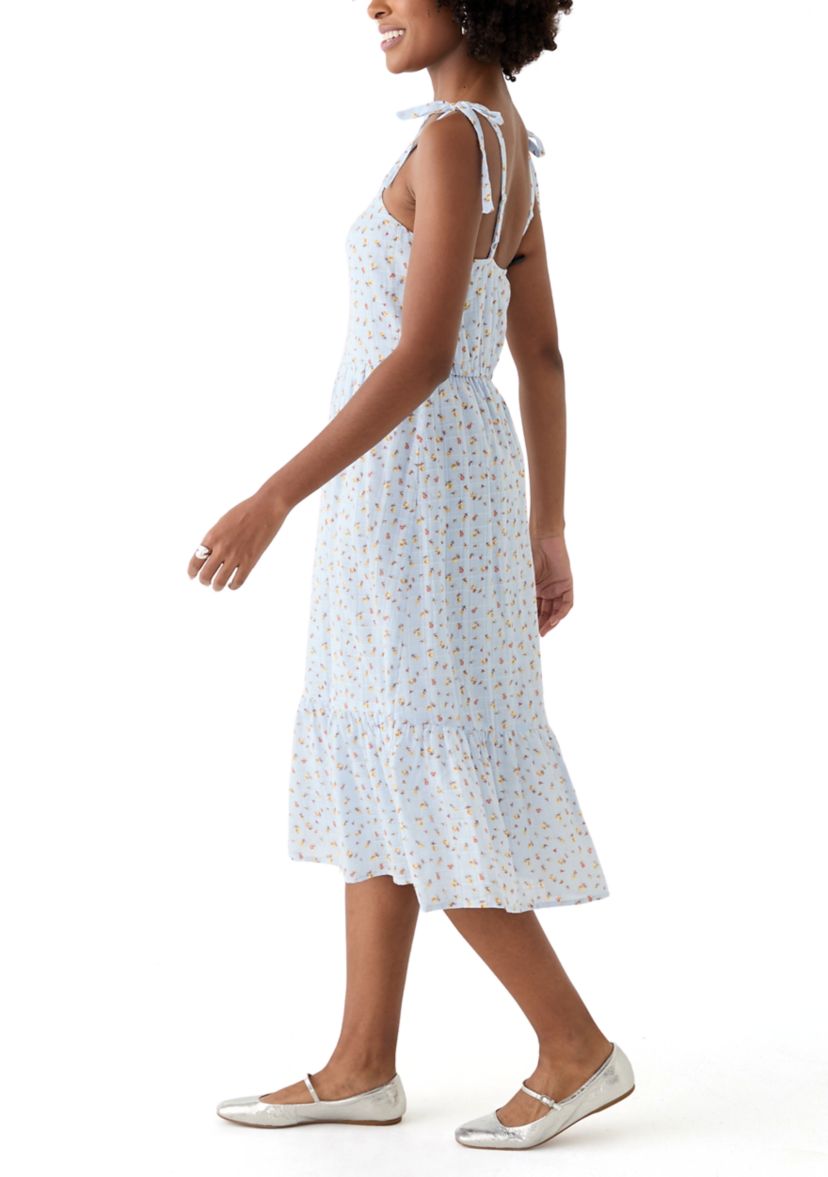Womens Eyelet Midi Dress
