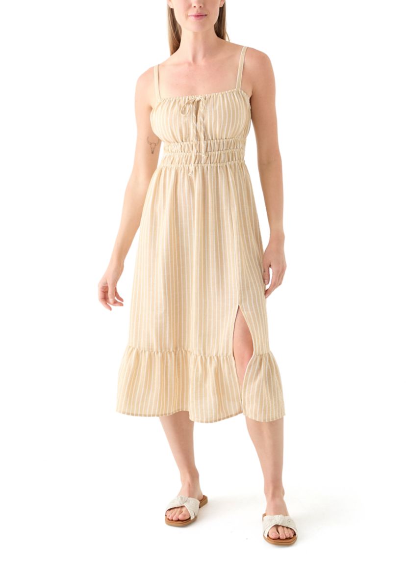 Womens Smocked Midi Dress