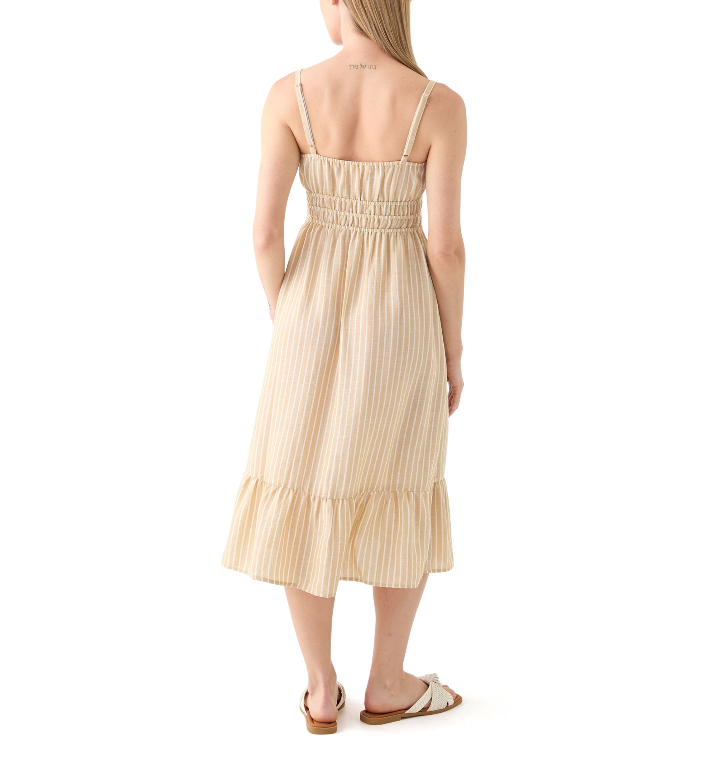 Womens Smocked Midi Dress