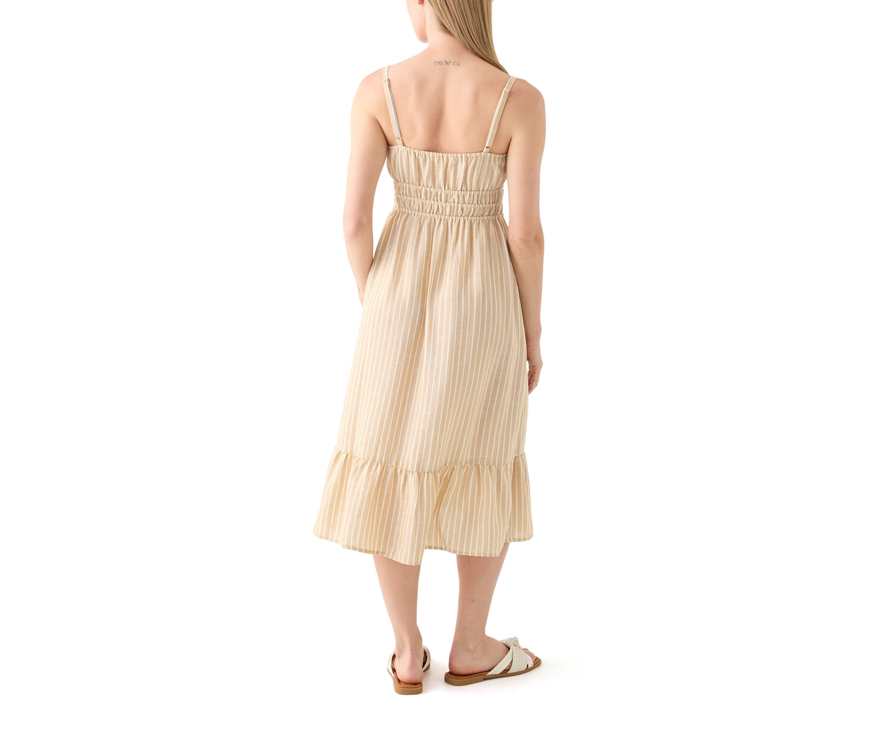 Womens Smocked Midi Dress
