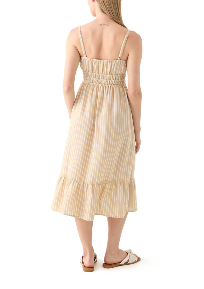 Womens Smocked Midi Dress