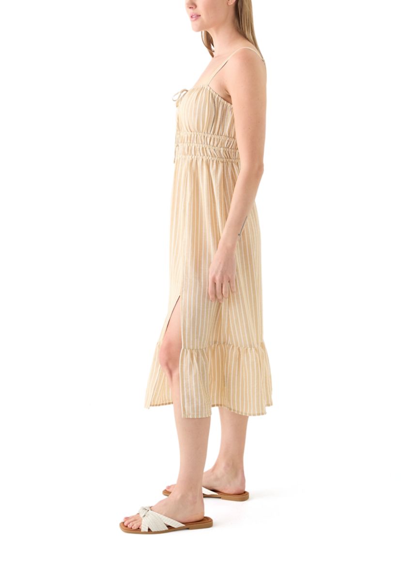Womens Smocked Midi Dress