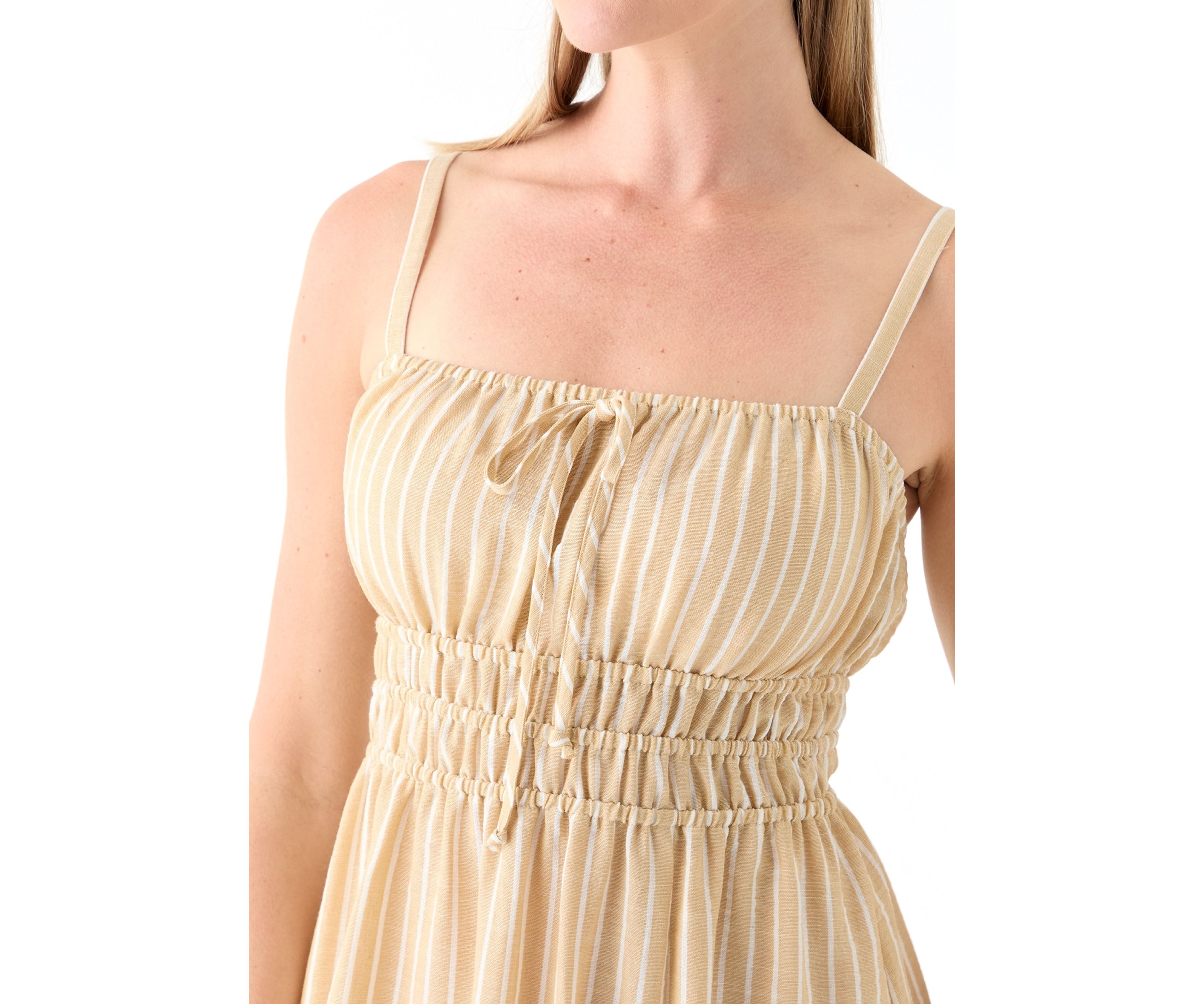 Womens Smocked Midi Dress