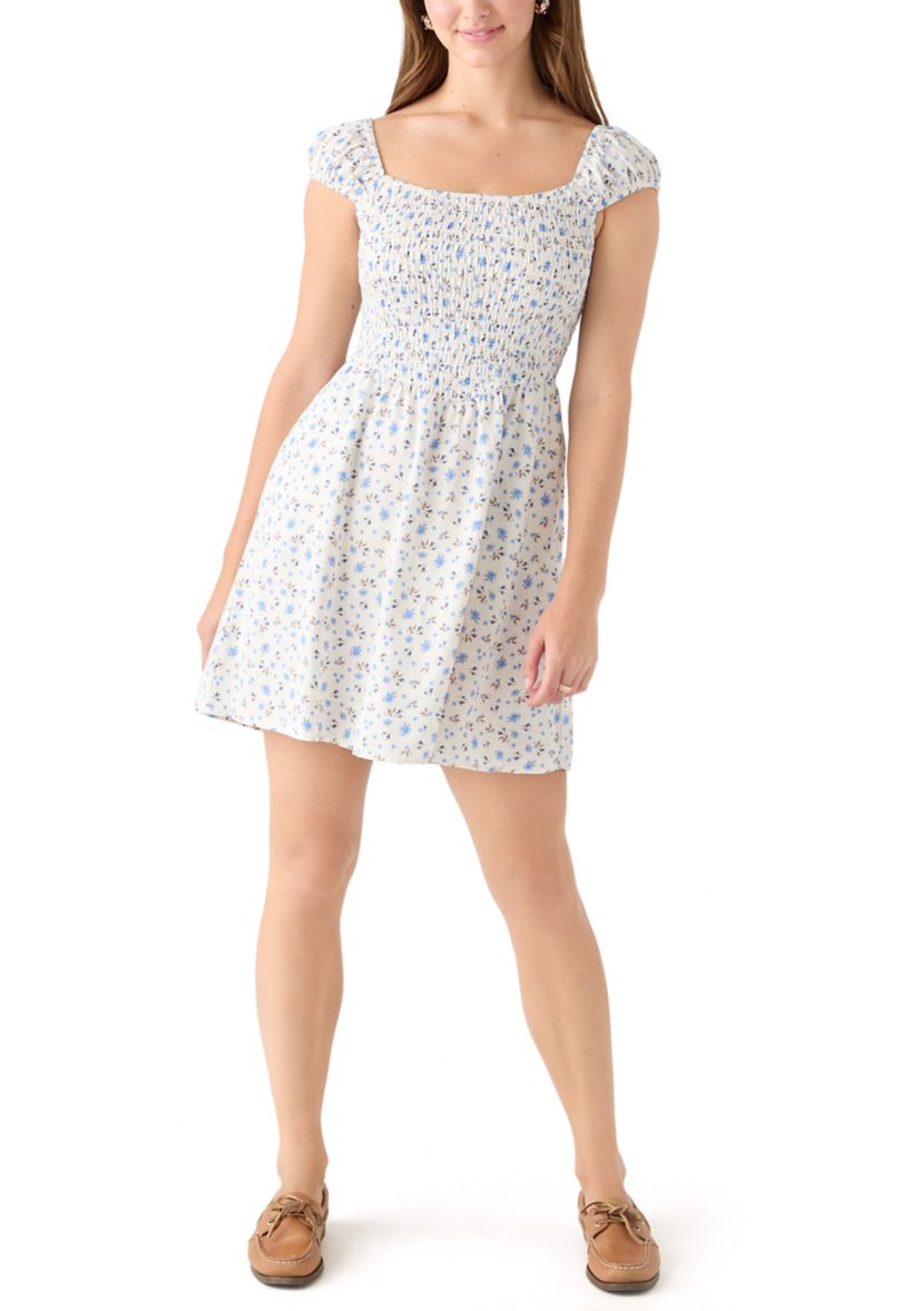 Womens Printed Challis Mini Dress