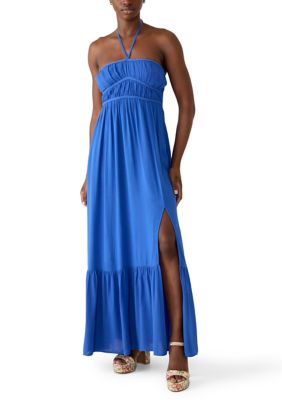 June & Hudson Women's Smocked Halter Neck Maxi Dress, Large