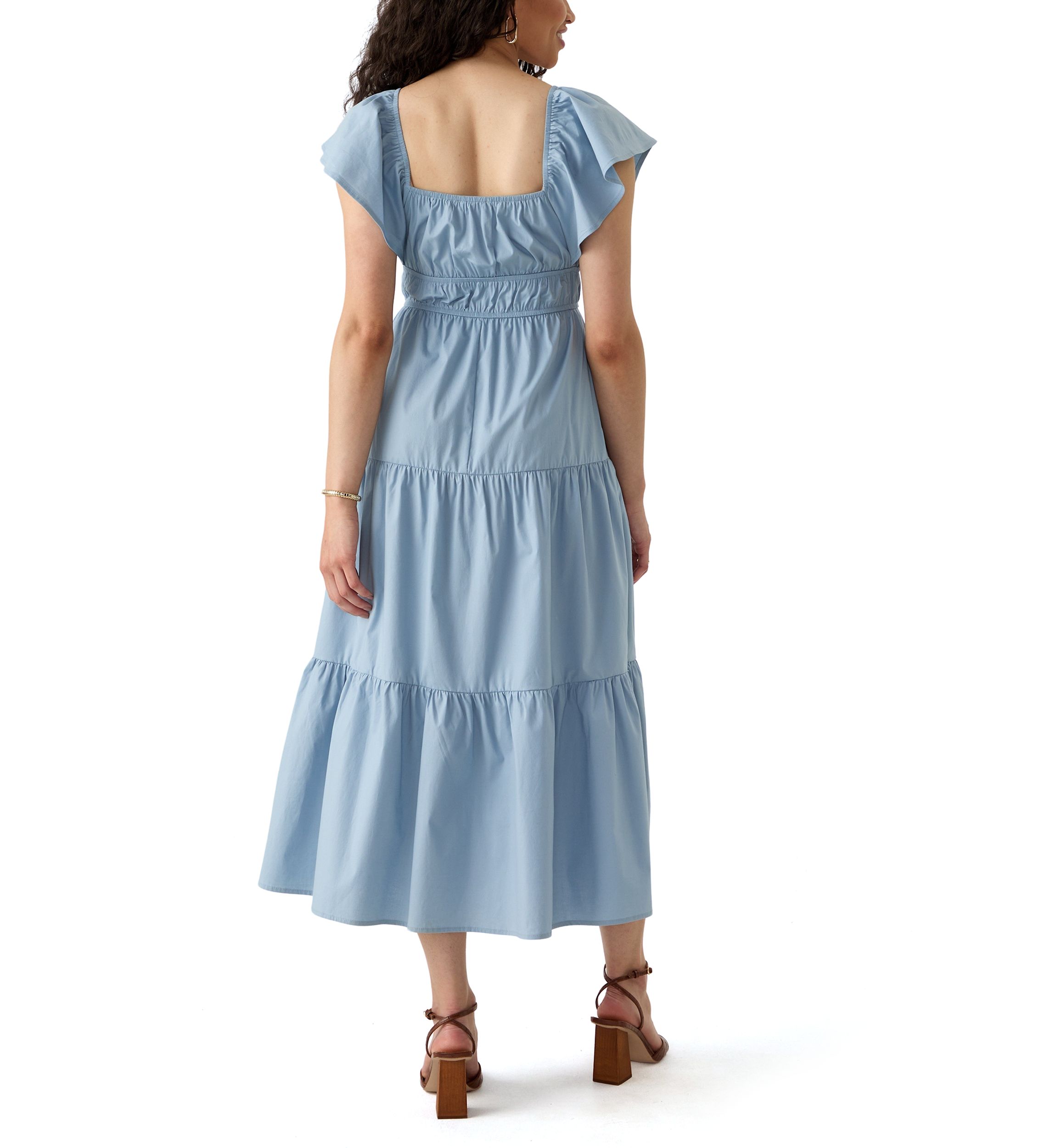 Womens Poplin Midi Dress