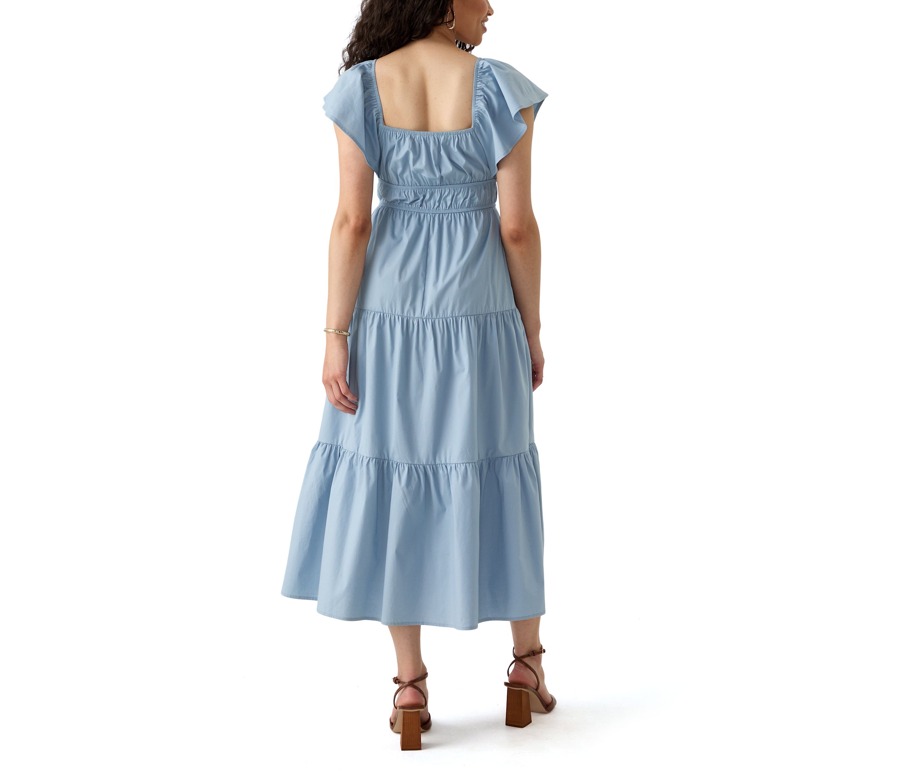 Womens Poplin Midi Dress