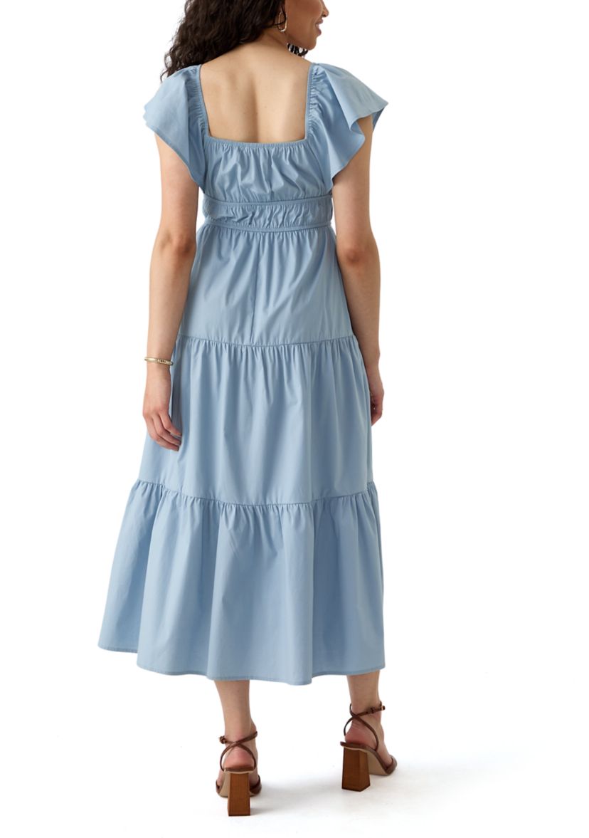 Womens Poplin Midi Dress