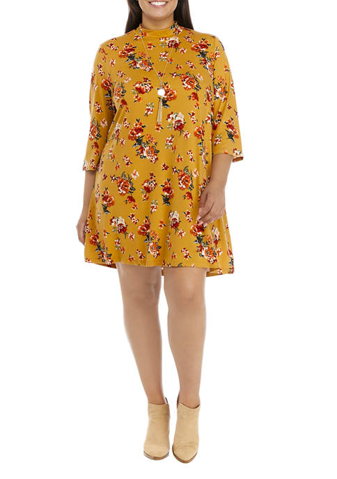 As U Wish Plus Size 3/4 Sleeve Floral