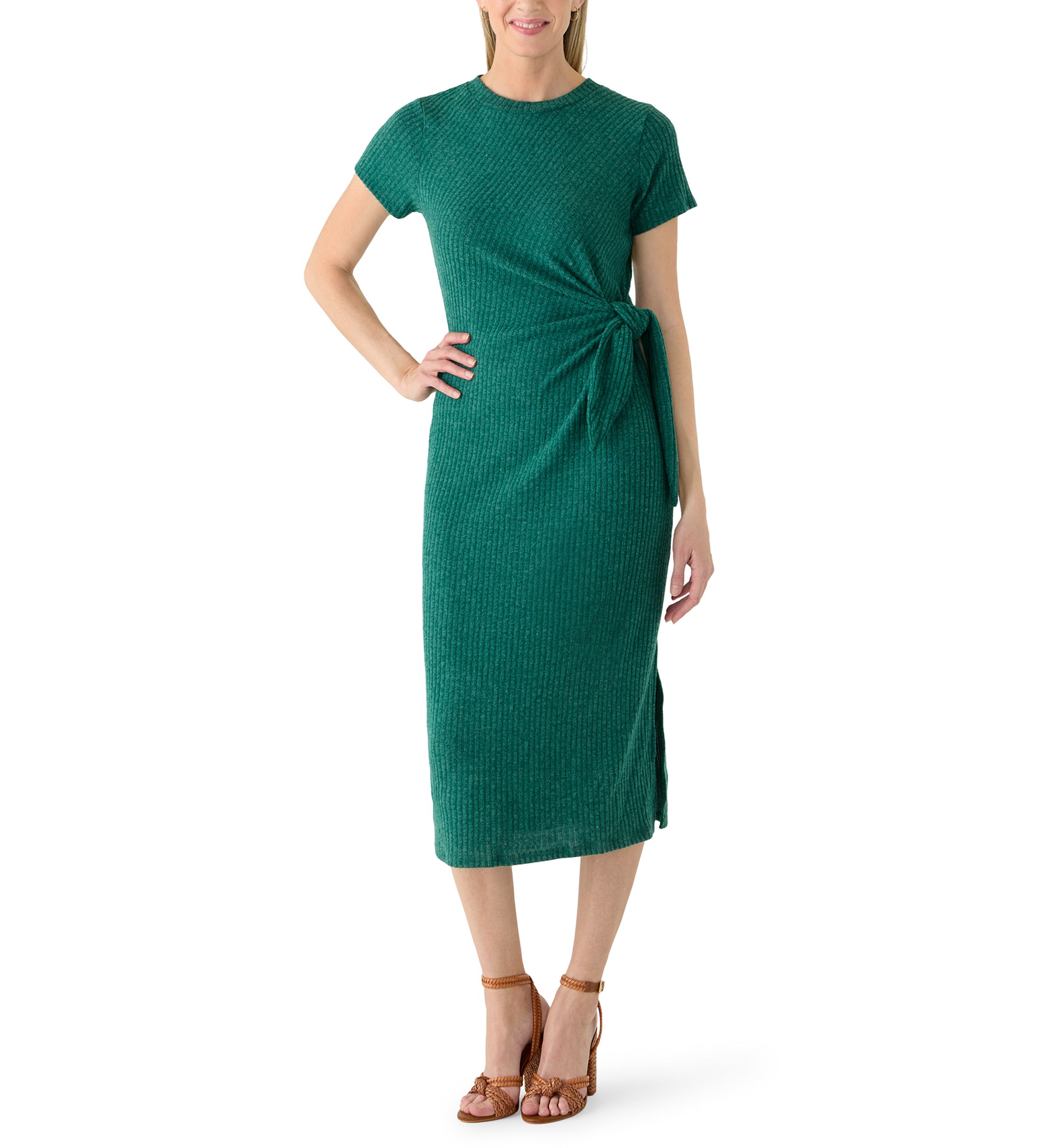 grass green color dress Prosperina Tate Scallop Mini Shift Dress In Grass Green main image 0