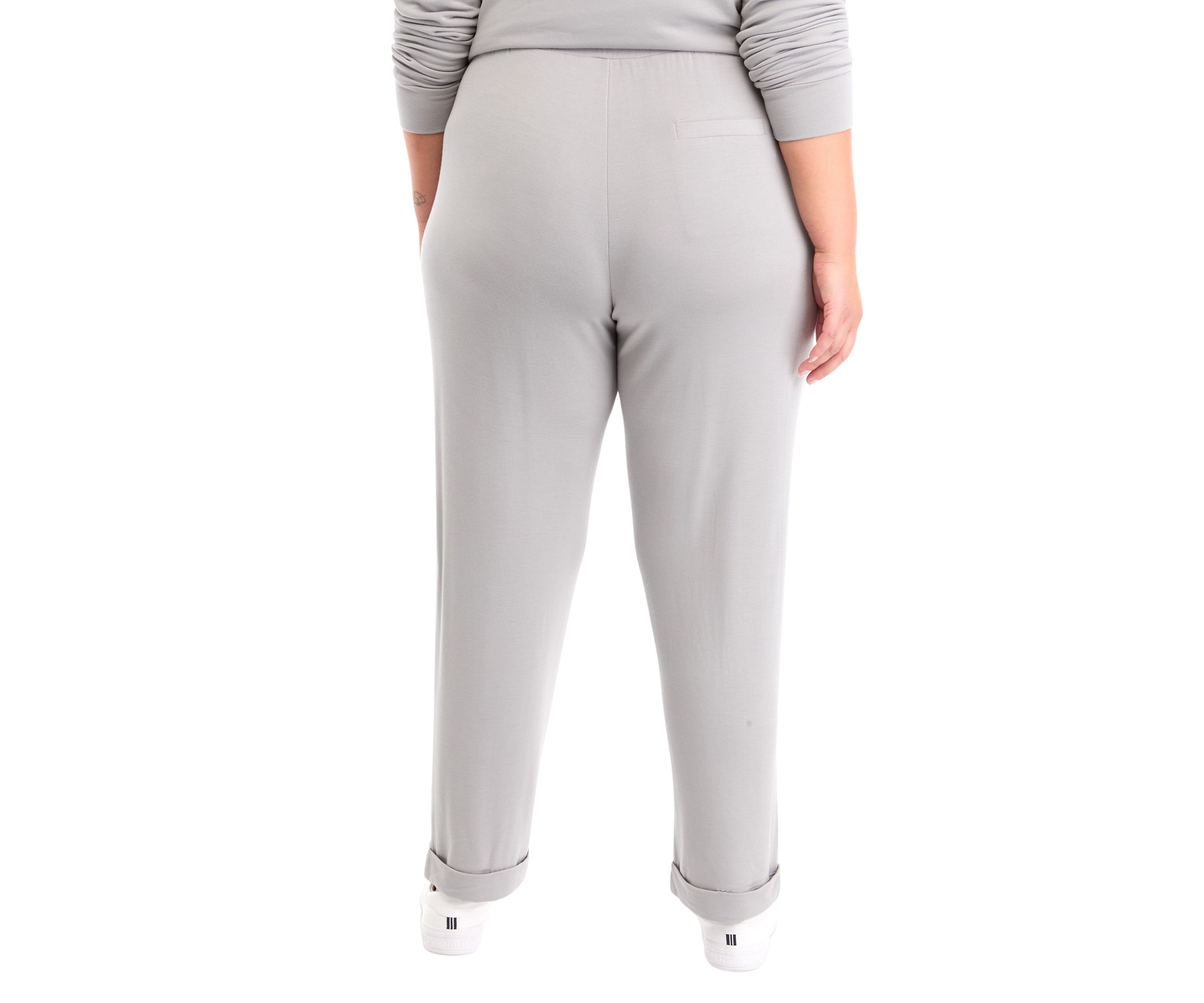 Plus Size Terry Roll Cuff Trouser Pants