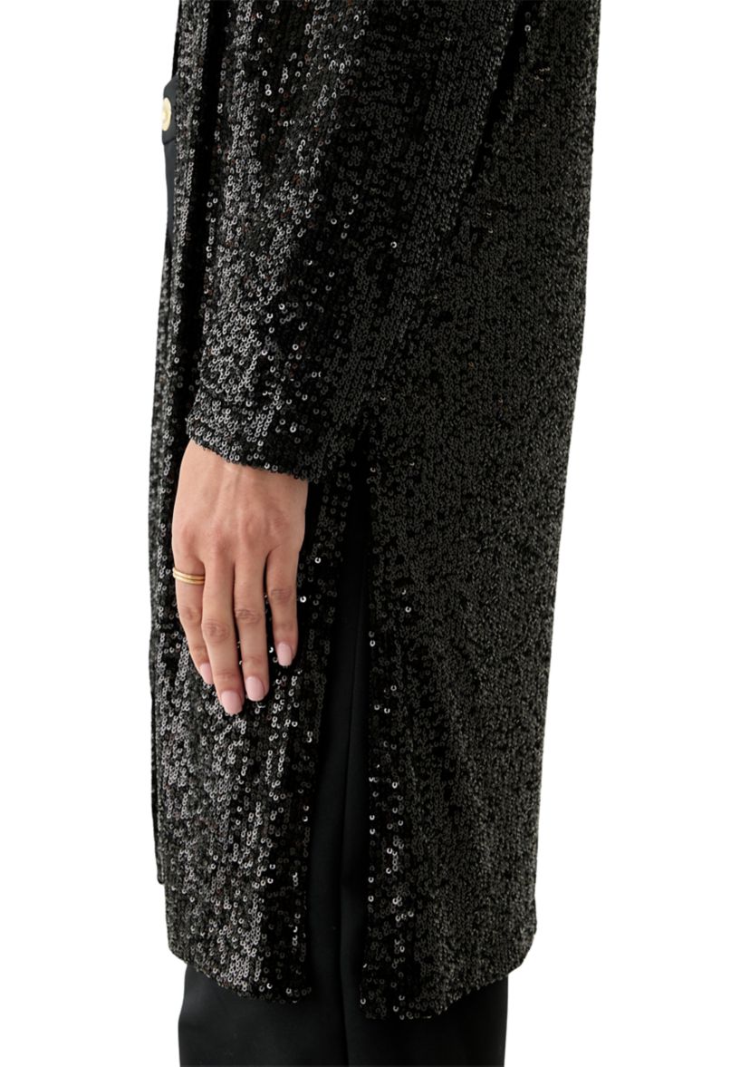 Womens Sequin Duster Cardigan