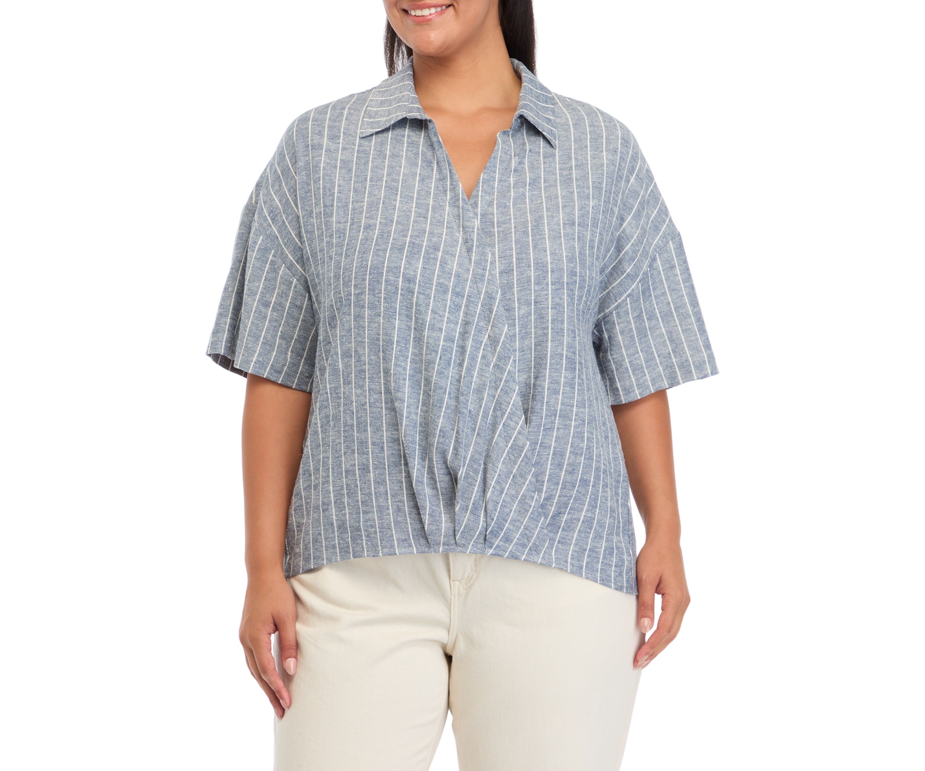 Plus Size Wrap Twist Front Top