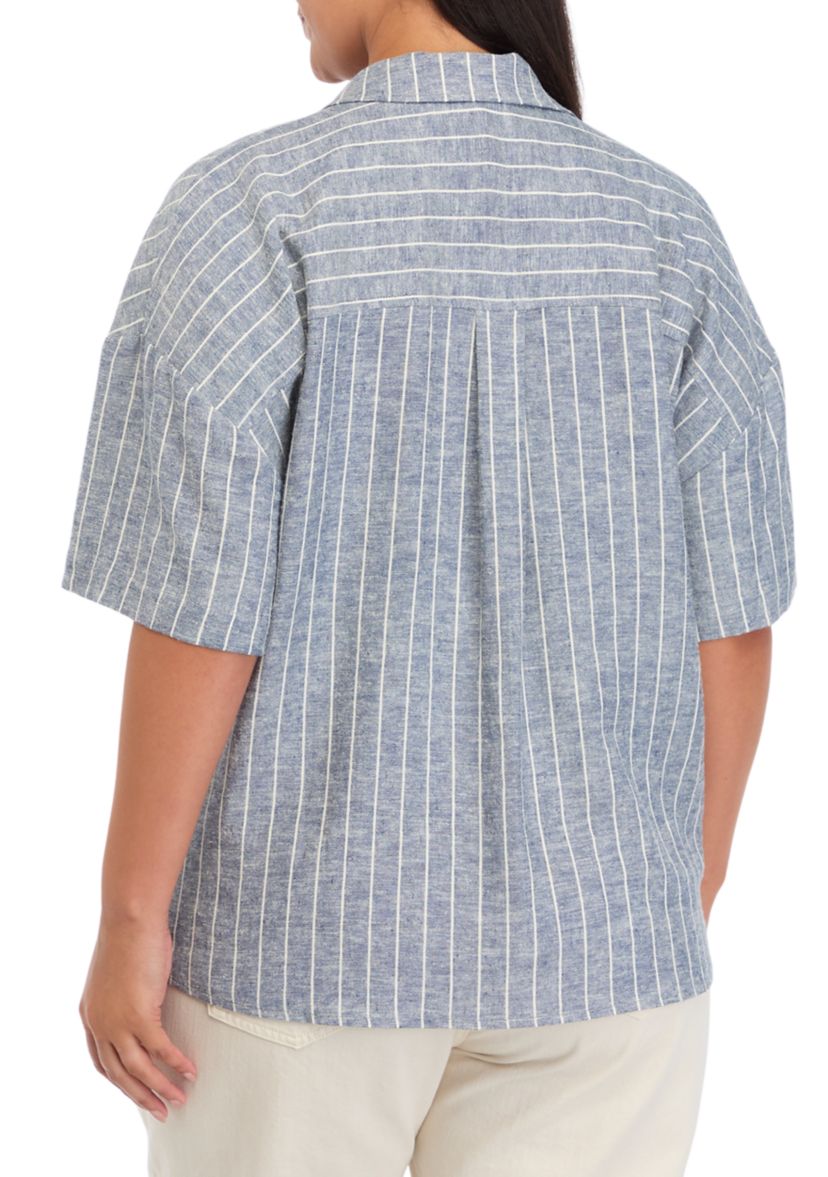 Plus Size Wrap Twist Front Top