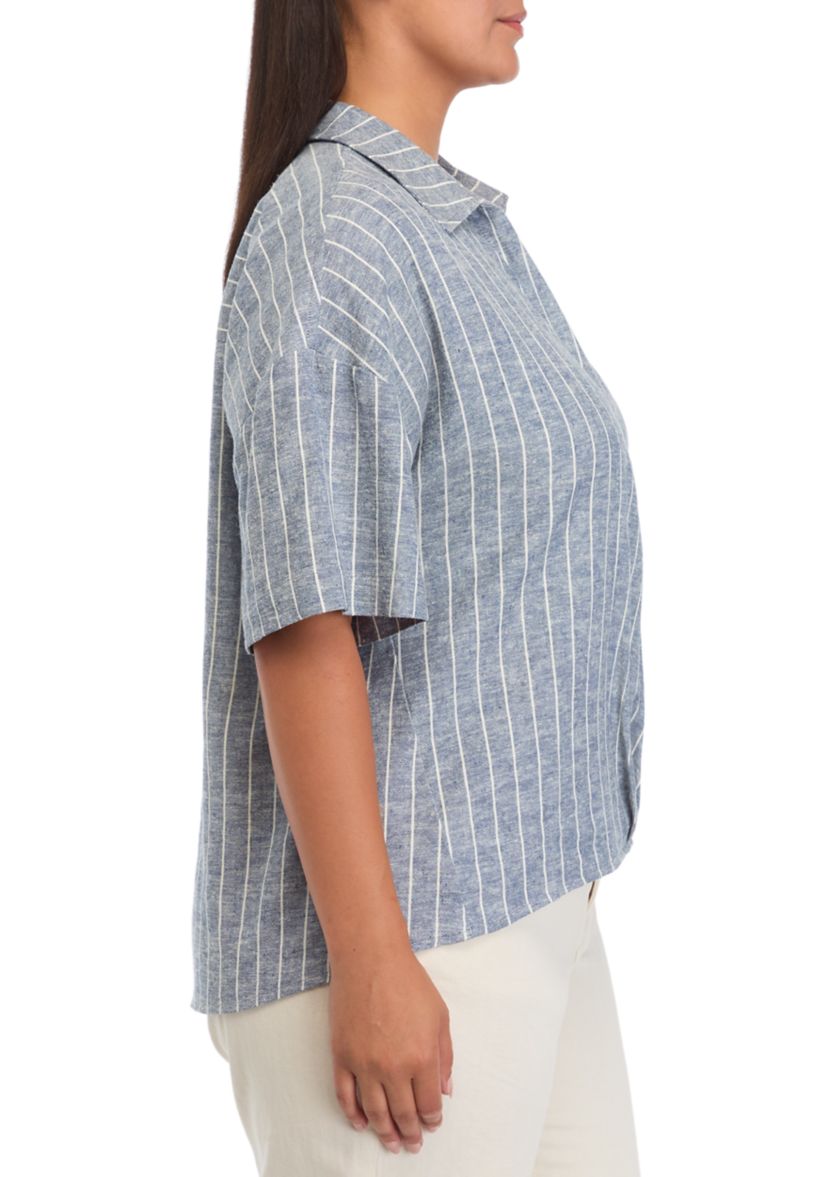 Plus Size Wrap Twist Front Top