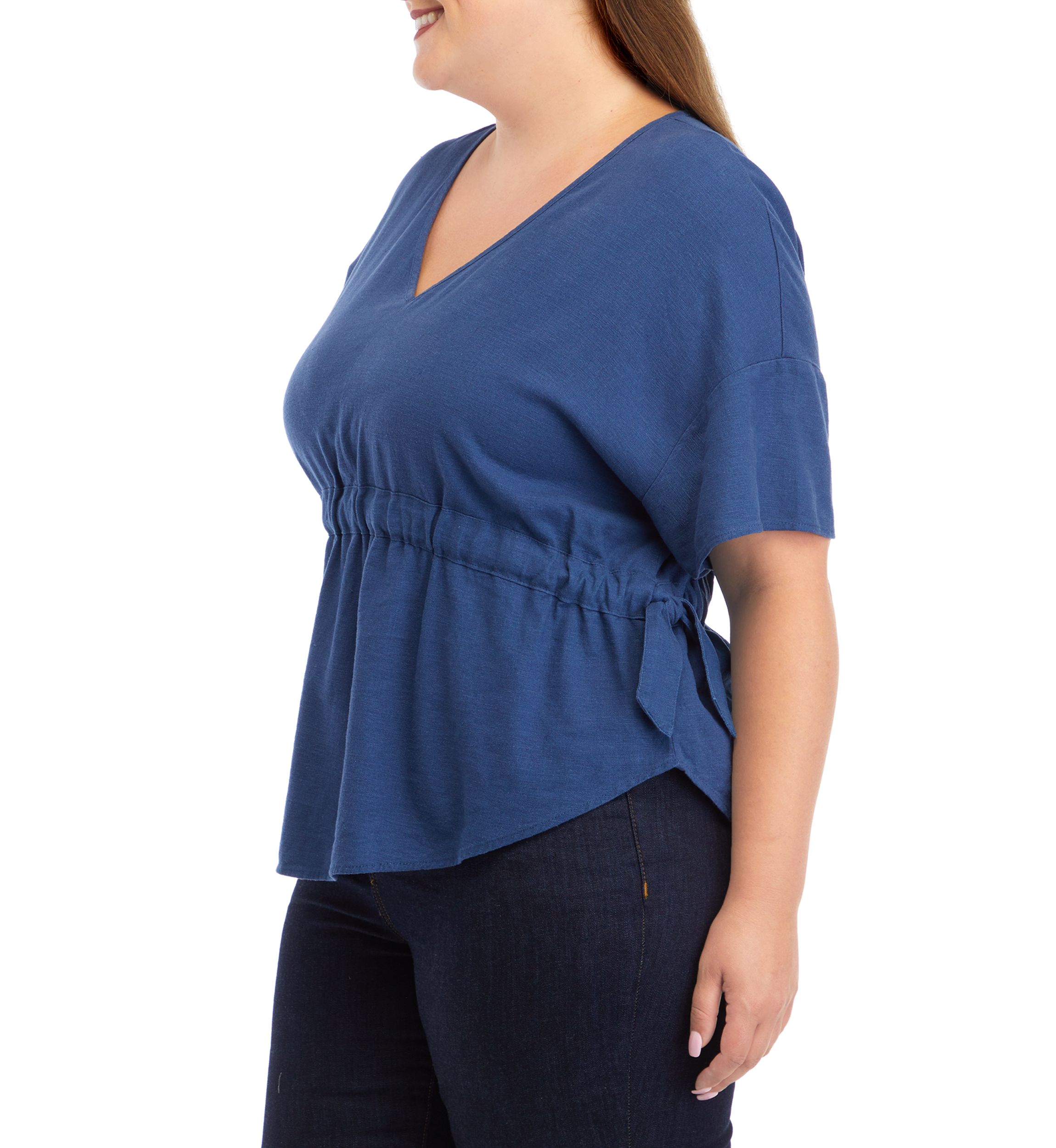 Plus Size Flutter Sleeve Woven Top