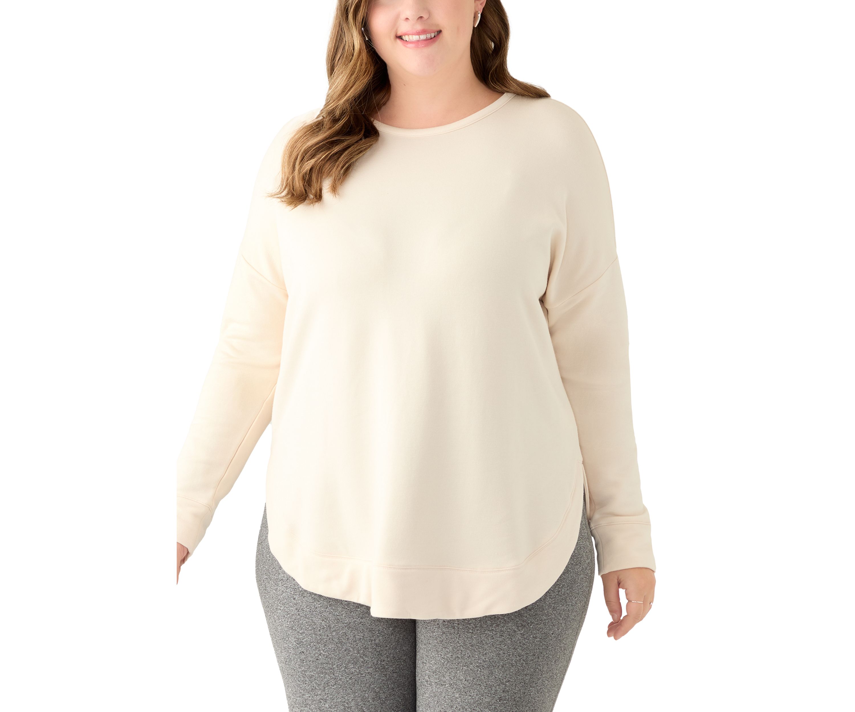 Plus Size Curved Hem Pullover