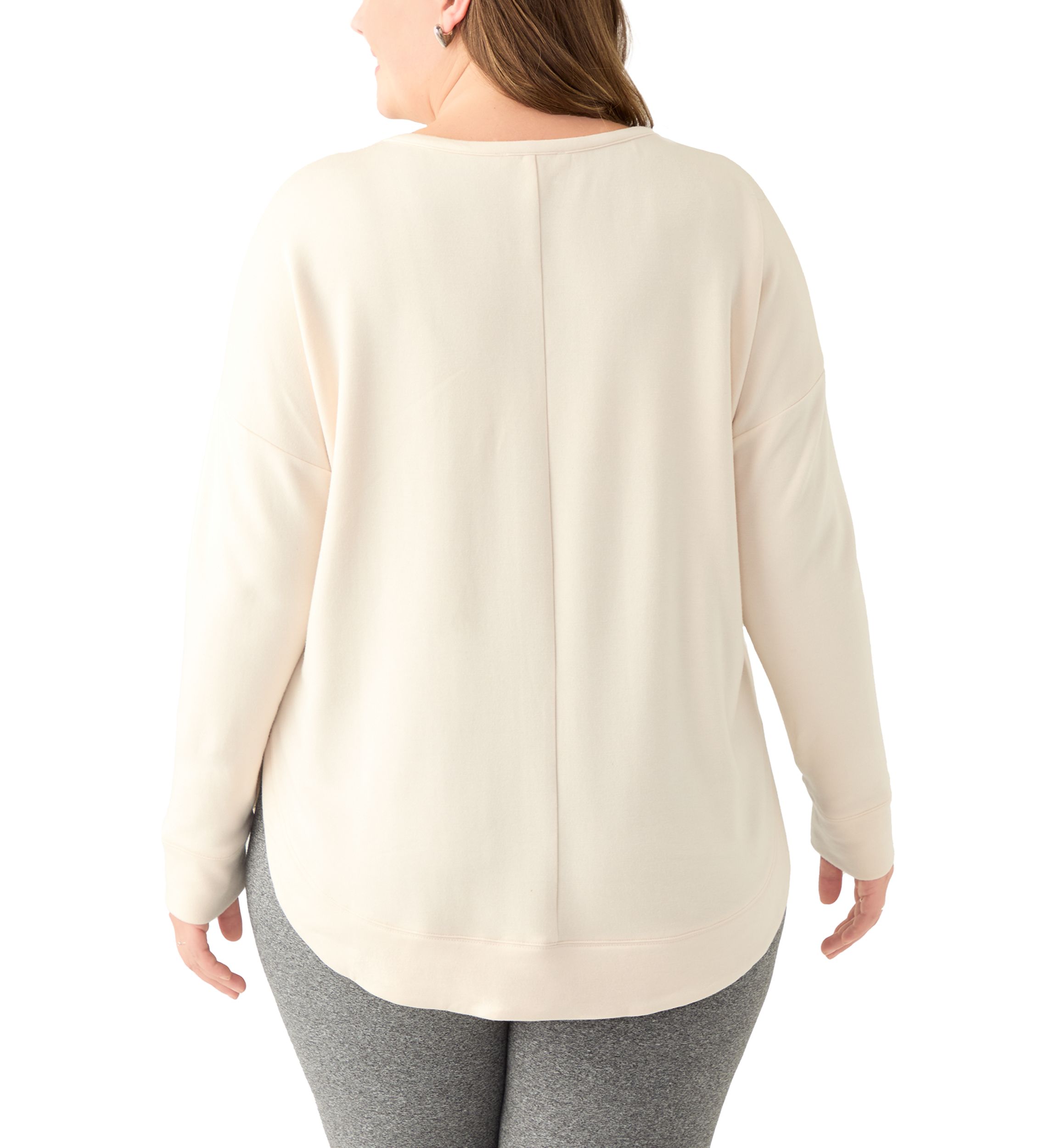 Plus Size Curved Hem Pullover