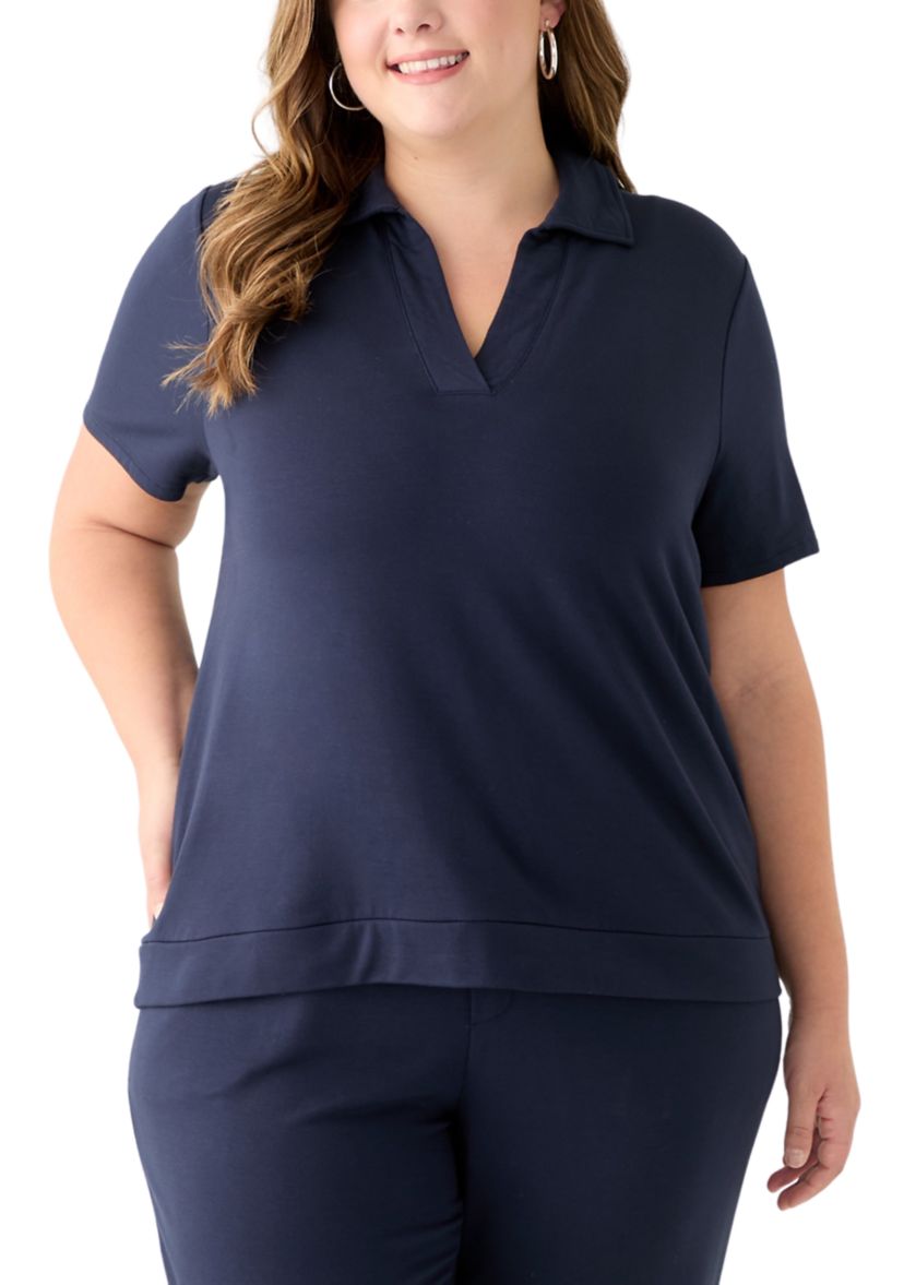 Plus Size Short Sleeve Knit T-Shirt 